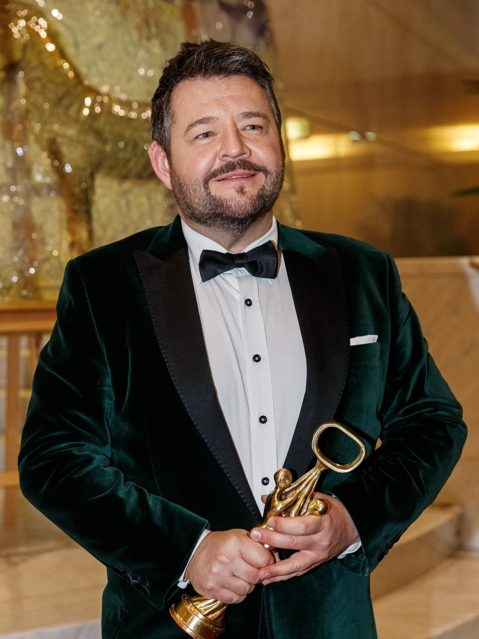 Na snímke herec Michal Hudák  počas párty po skončení slávnostného vyhlasovania ankety Osobnosť televíznej obrazovky 2018 v budove Slovenského národného divadla.