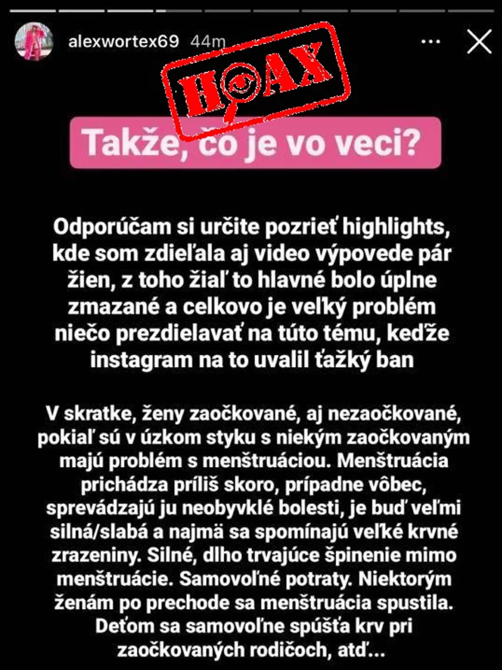 Hoaxy a podvody - Polícia SR: PRE VIAC FOLLOWEROV SPRAVÍ VŠETKO NA SVETE: ALEXWORTEX69 ŠÍRI NA INSTAGRAME TOTÁLNE BLUDY