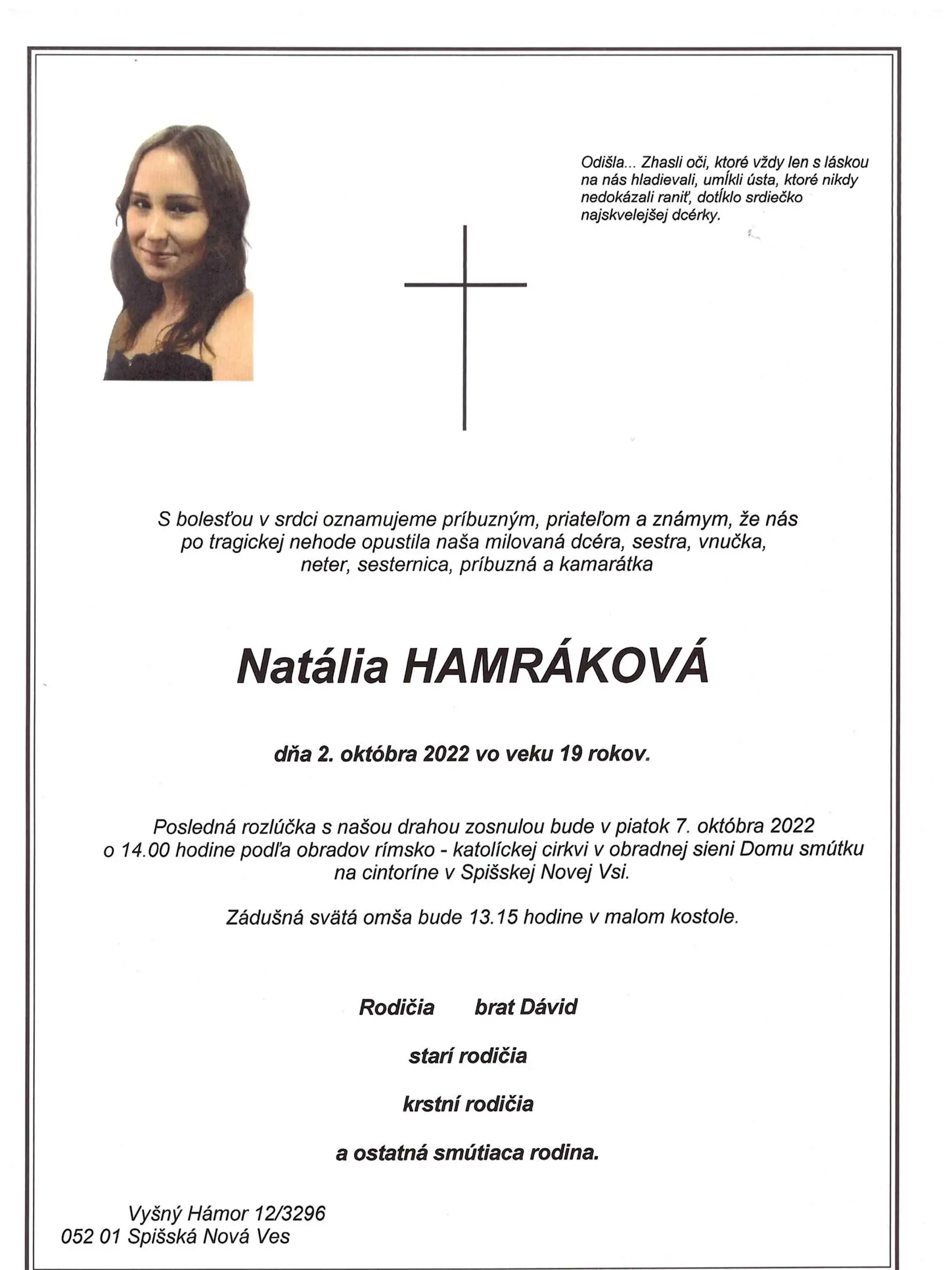 Parte najmladšej obete tragickej nehody na Zochovej.