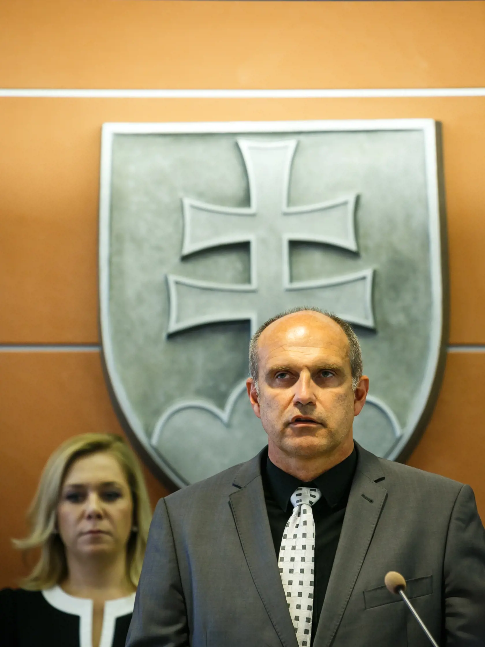 Tlačová konferencia na ktorej ministerka vnútra Denisa Saková oznámila meno nového prezidenta policajného zboru Milana Lučanského.