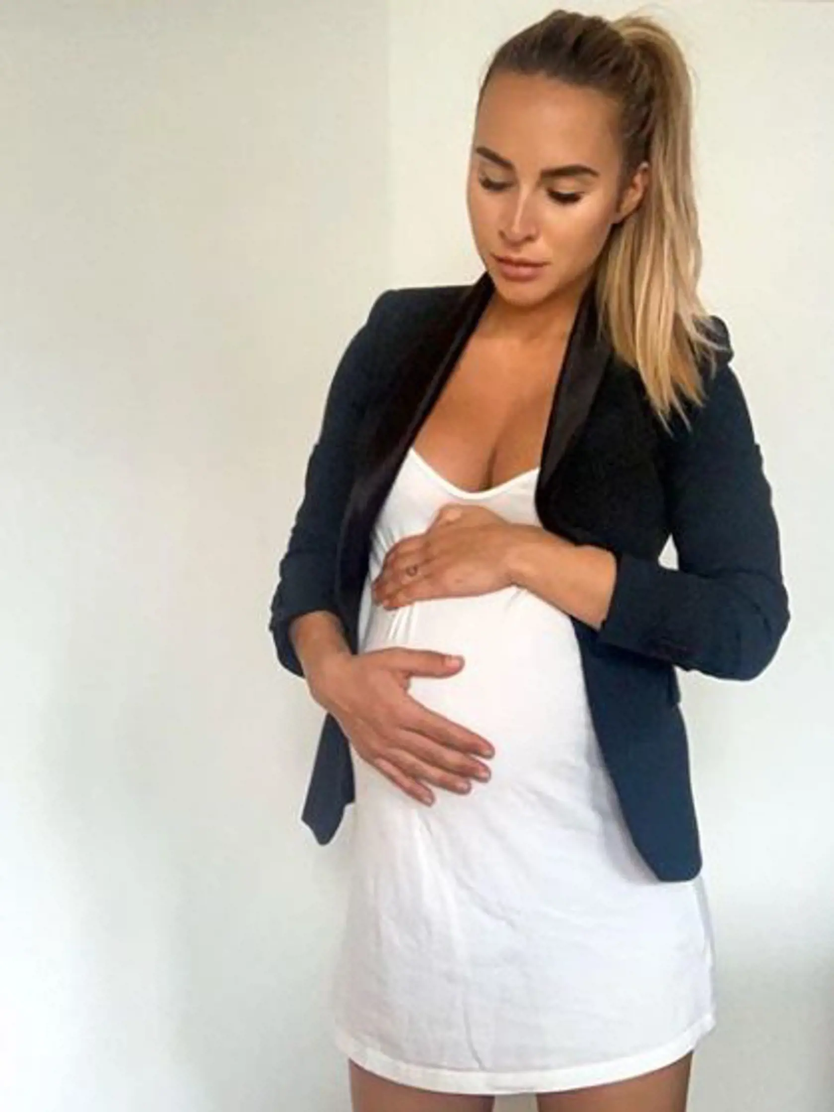 Lucia Mokráňová vo finále tehotenstva.