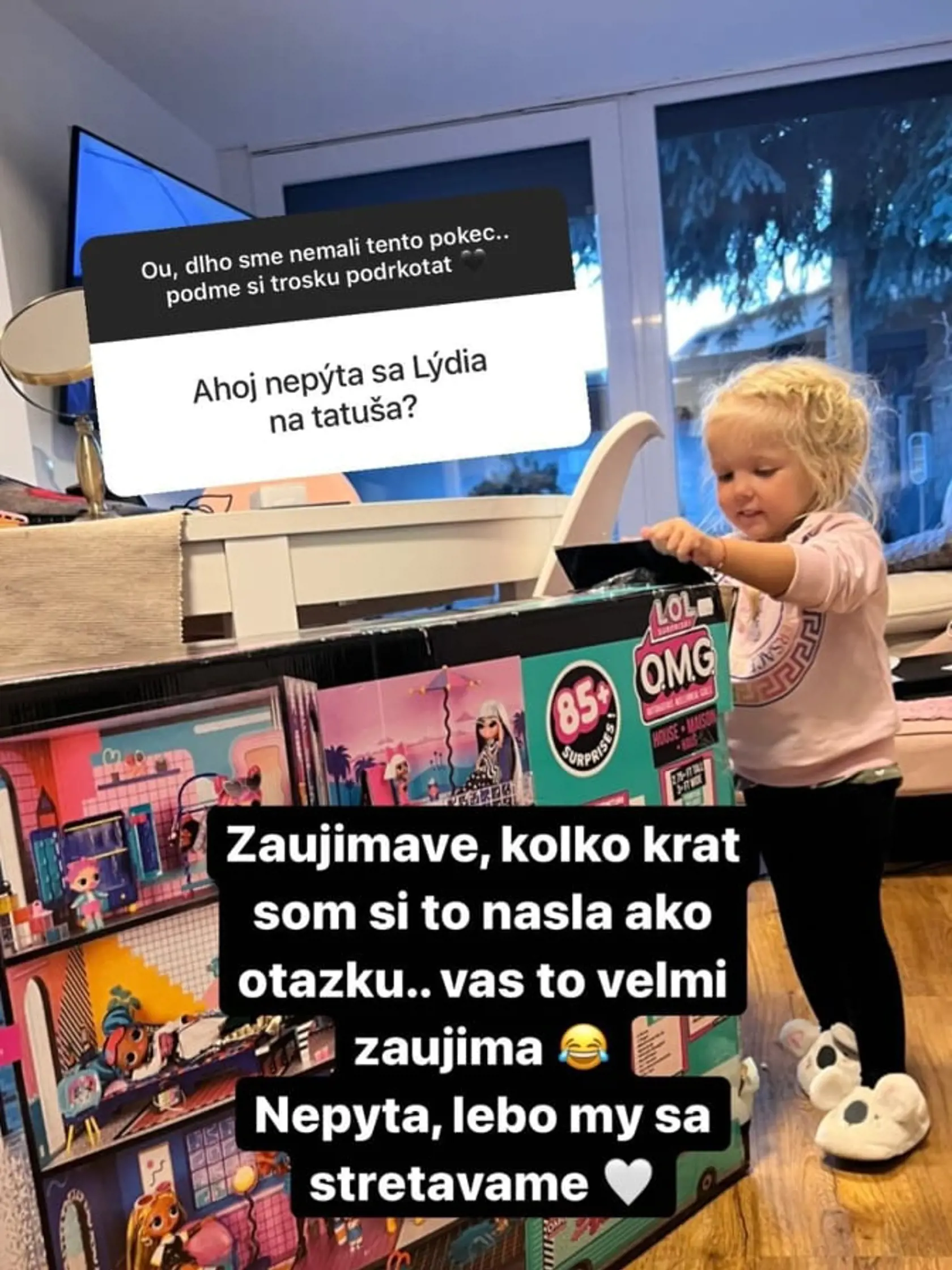 Lucid dostala otázku, či sa malá Lydka nepýta na svojho otca.