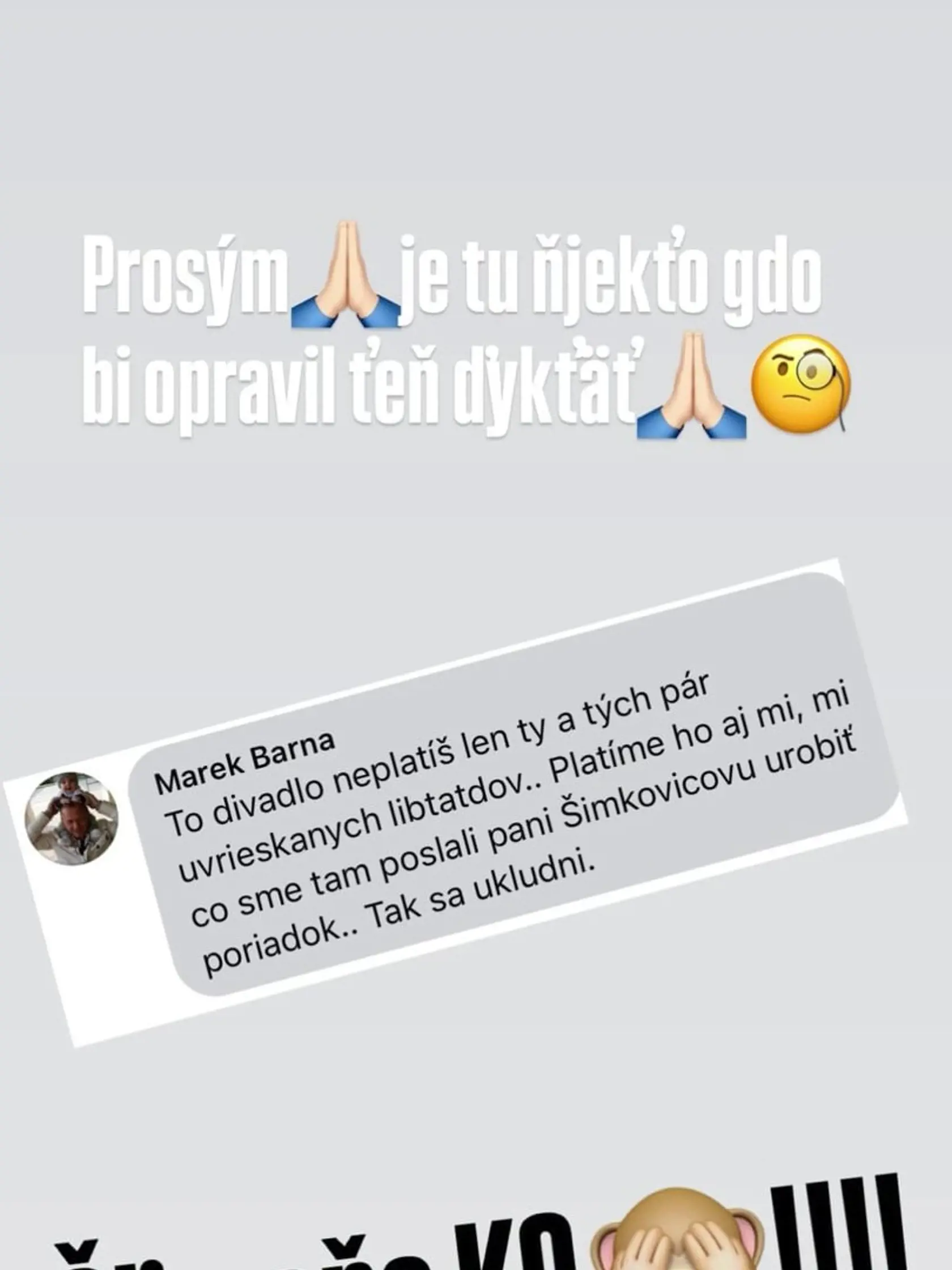 Milan Ondrík zverejnil na Instagrame nenávistnú správu, ktorú si nedávno našiel v "schránke".