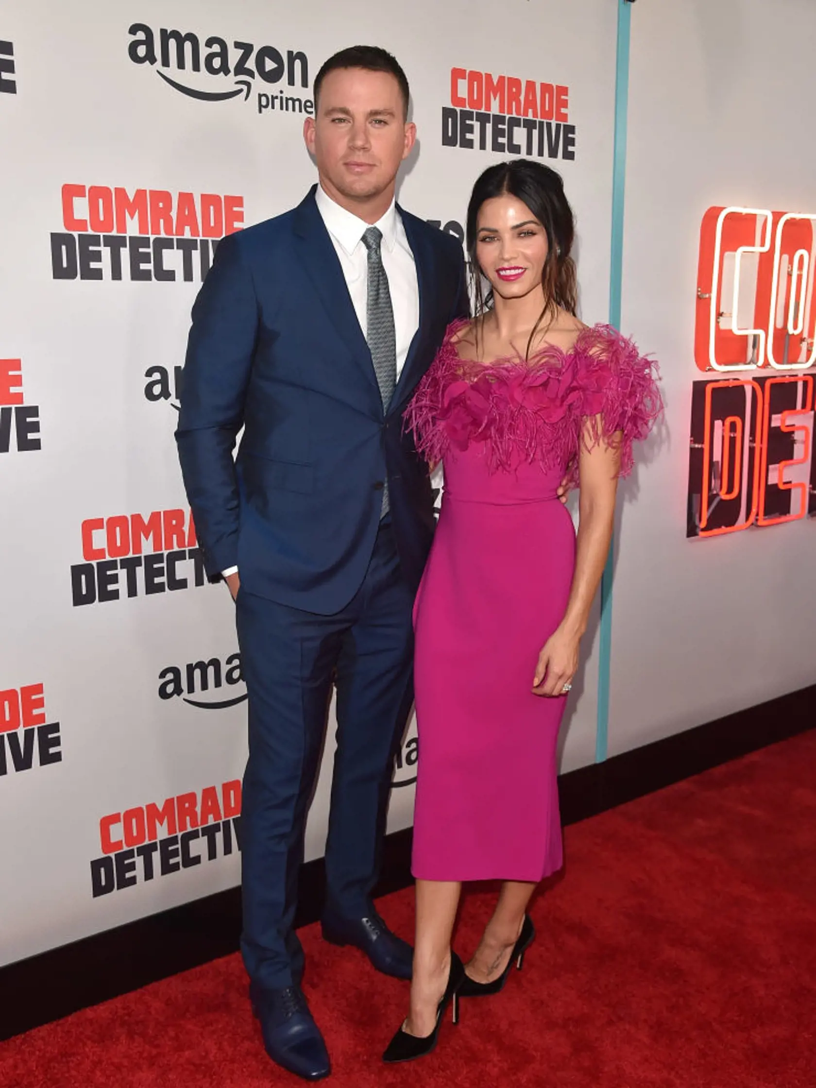 HOLLYWOOD, CA - AUGUST 03:  Actors Channing Tatum and Jenna Dewan Tatum attend the premiere of Amazon's "Comrade Detective" at ArcLight Hollywood on August 3, 2017 in Hollywood, California.  (Photo by Alberto E. Rodriguez/Getty Images)