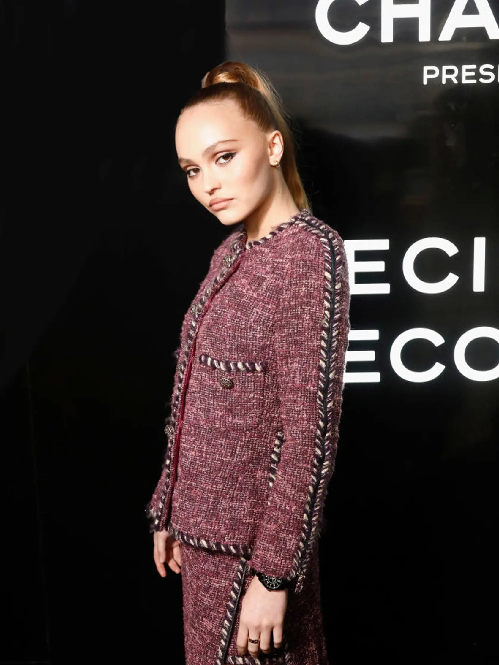 PARIS, FRANCE - MAY 02: Lily Rose Depp attends the Chanel J12 Watch Launch at Place Vendome on May 02, 2019 in Paris, France. (Photo by Julien M. Hekimian/Getty Images for Chanel)