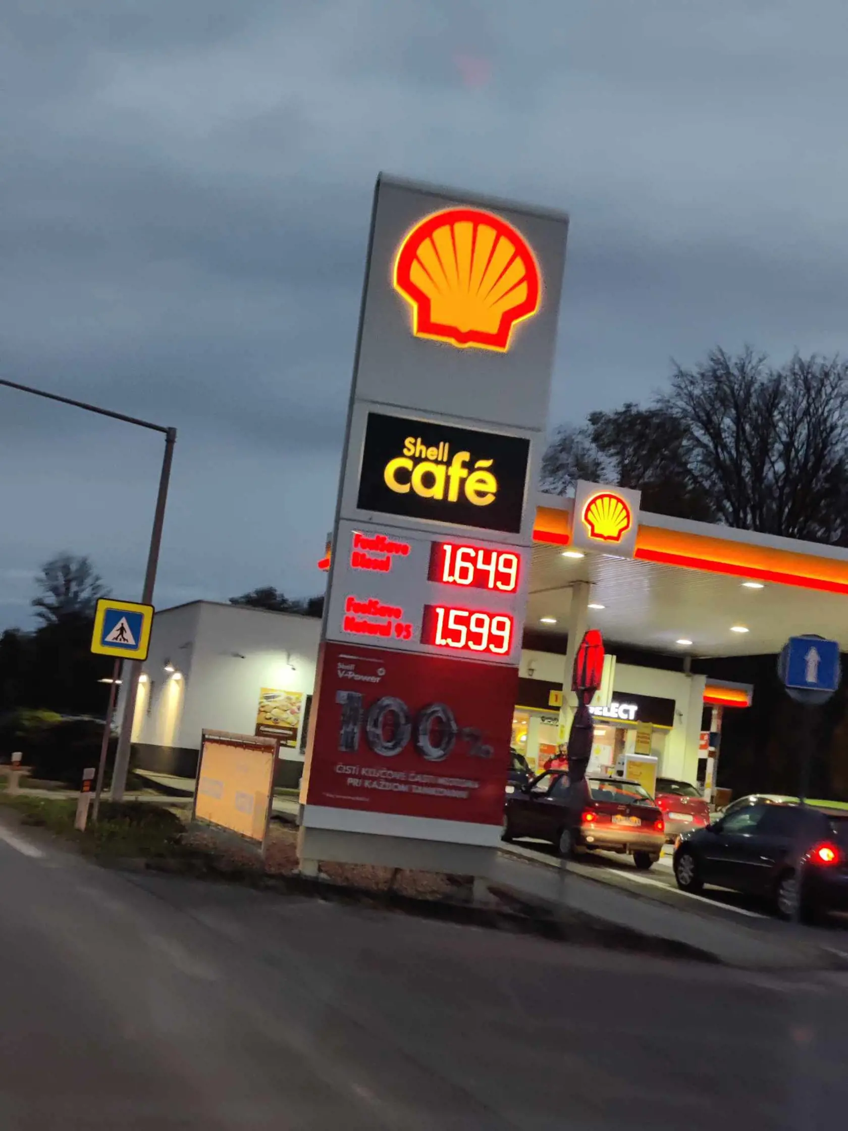 Aktuálne ceny na čerpačkách Shell.