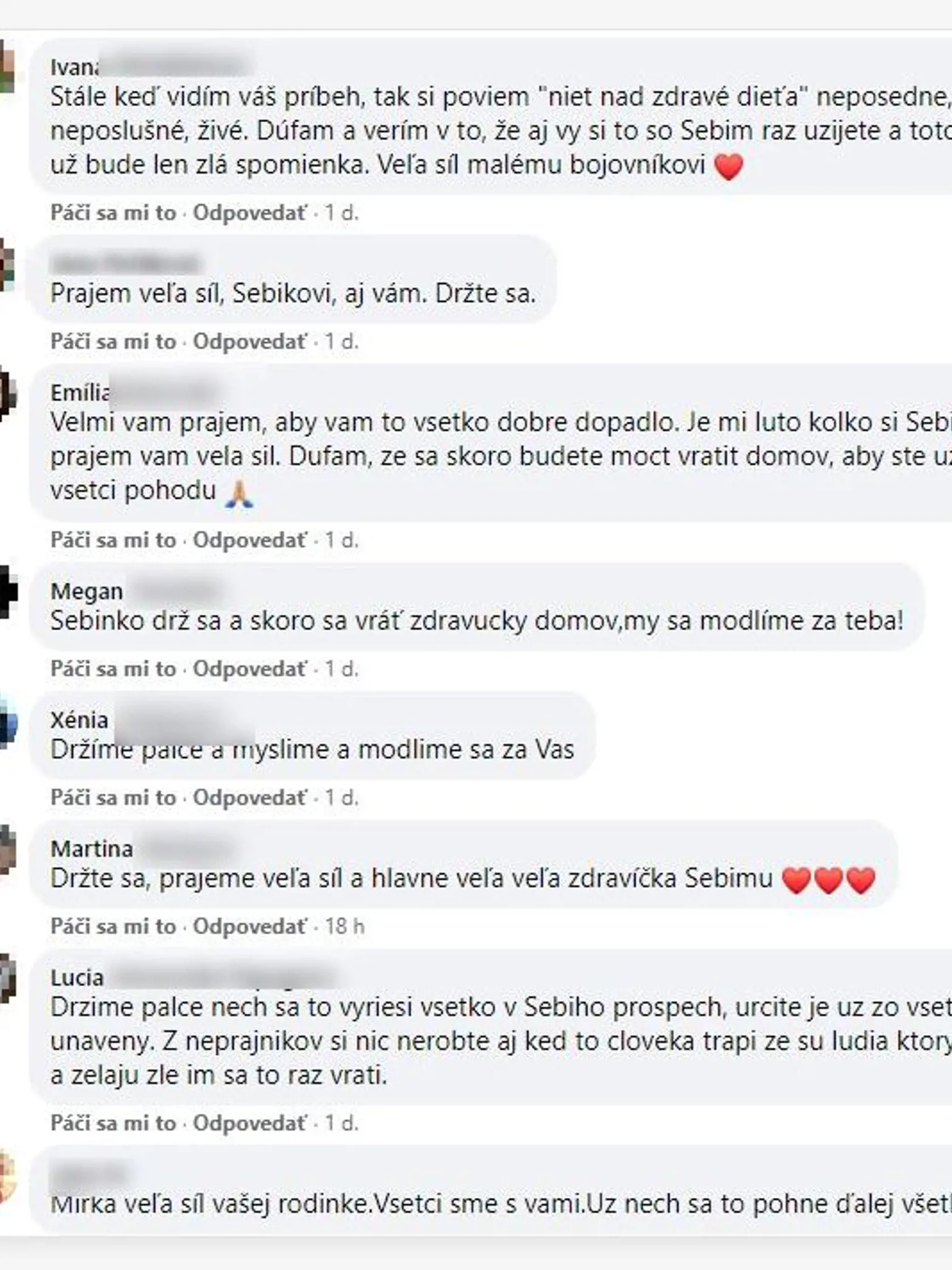 Komentáre zo Sebinkovej stránky