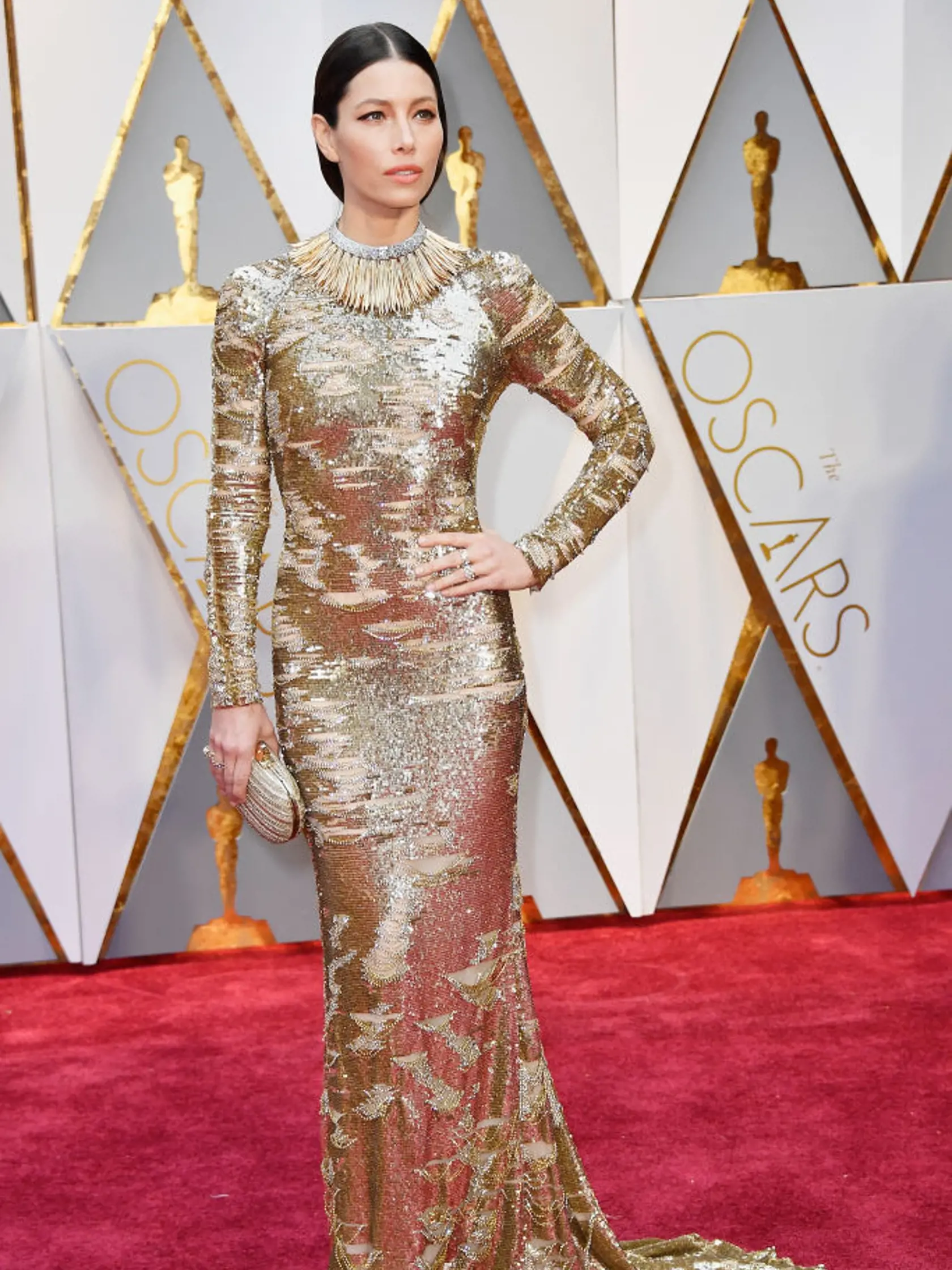 HOLLYWOOD, CA - FEBRUARY 26:  Actor Jessica Biel attends the 89th Annual Academy Awards at Hollywood & Highland Center on February 26, 2017 in Hollywood, California.  (Photo by Frazer Harrison/Getty Images)