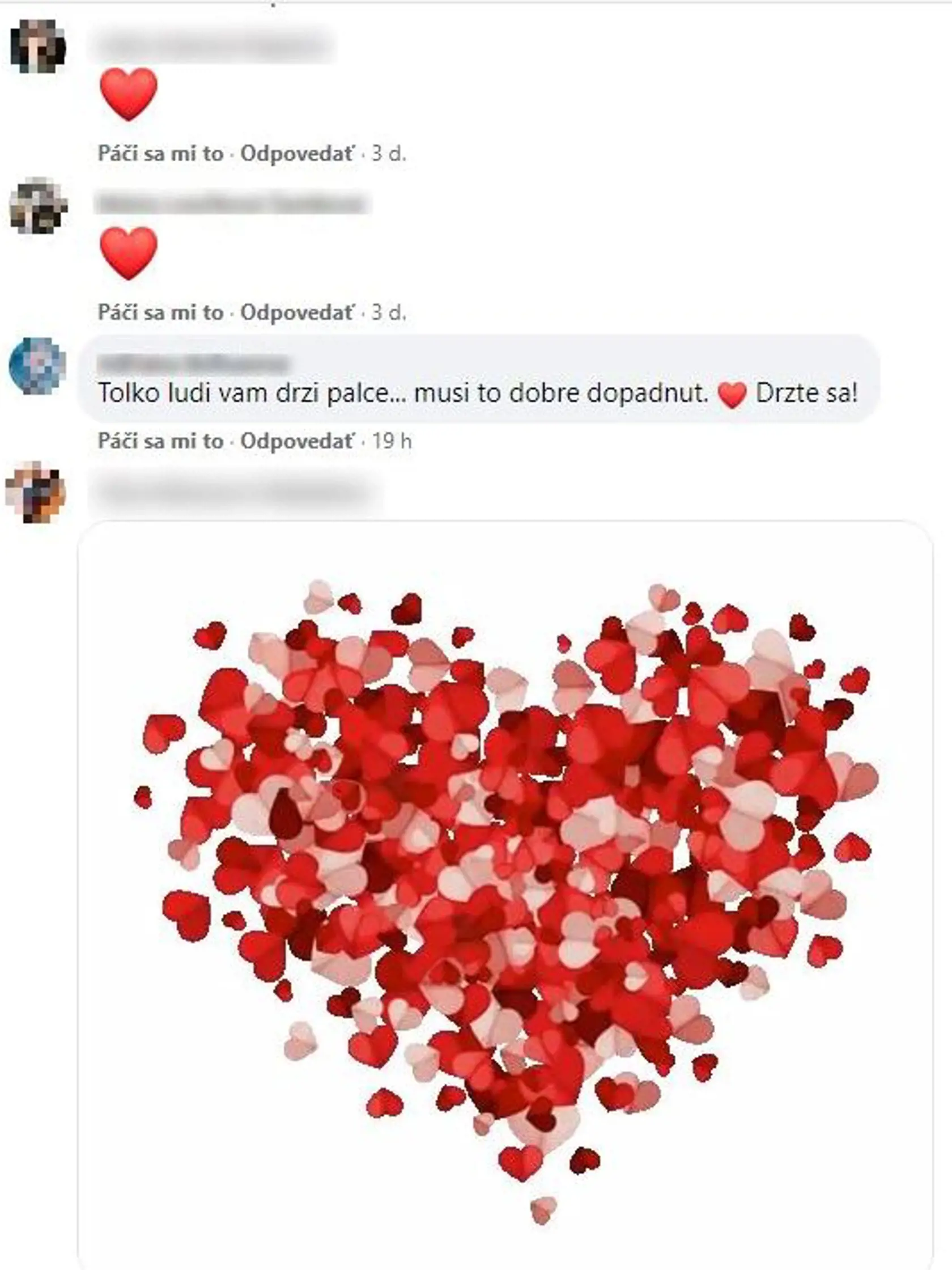 Komentáre ľudí, čo sledujú Sebinkov príbeh na sociálnej sieti.