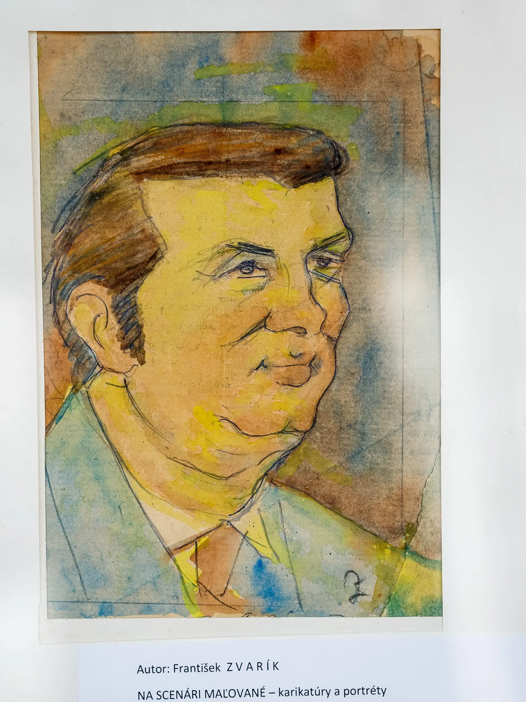 Vystava malieb karikatur Frantiska Zvarika vystavena vo foyeri novostavby slovenskeho narodneho divadla v Bratislave