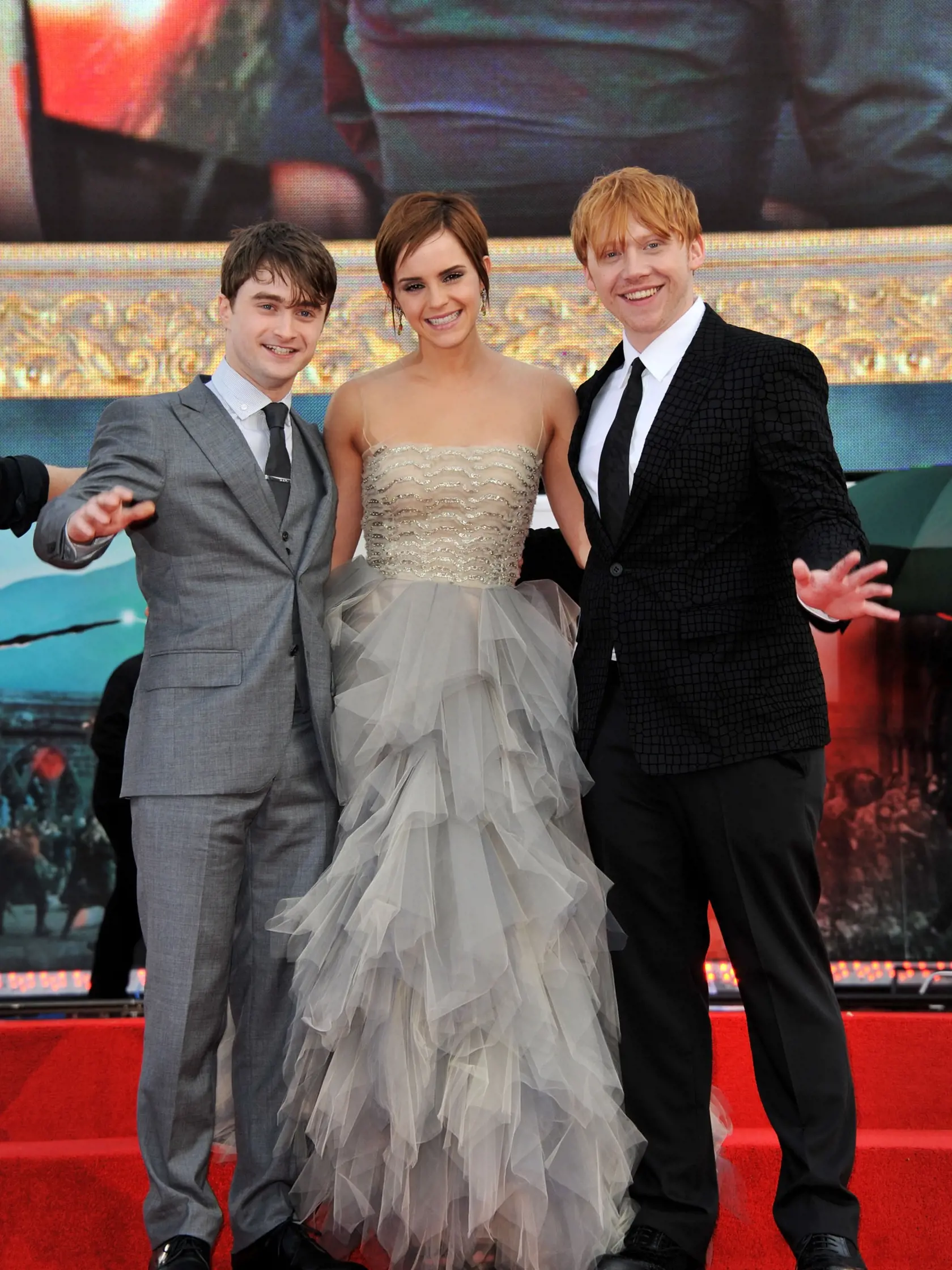 Trojica čarodejníkov poriadne vyrástla. Na foto Daniel Radcliffe, Emma Watson a Rupert Grint.