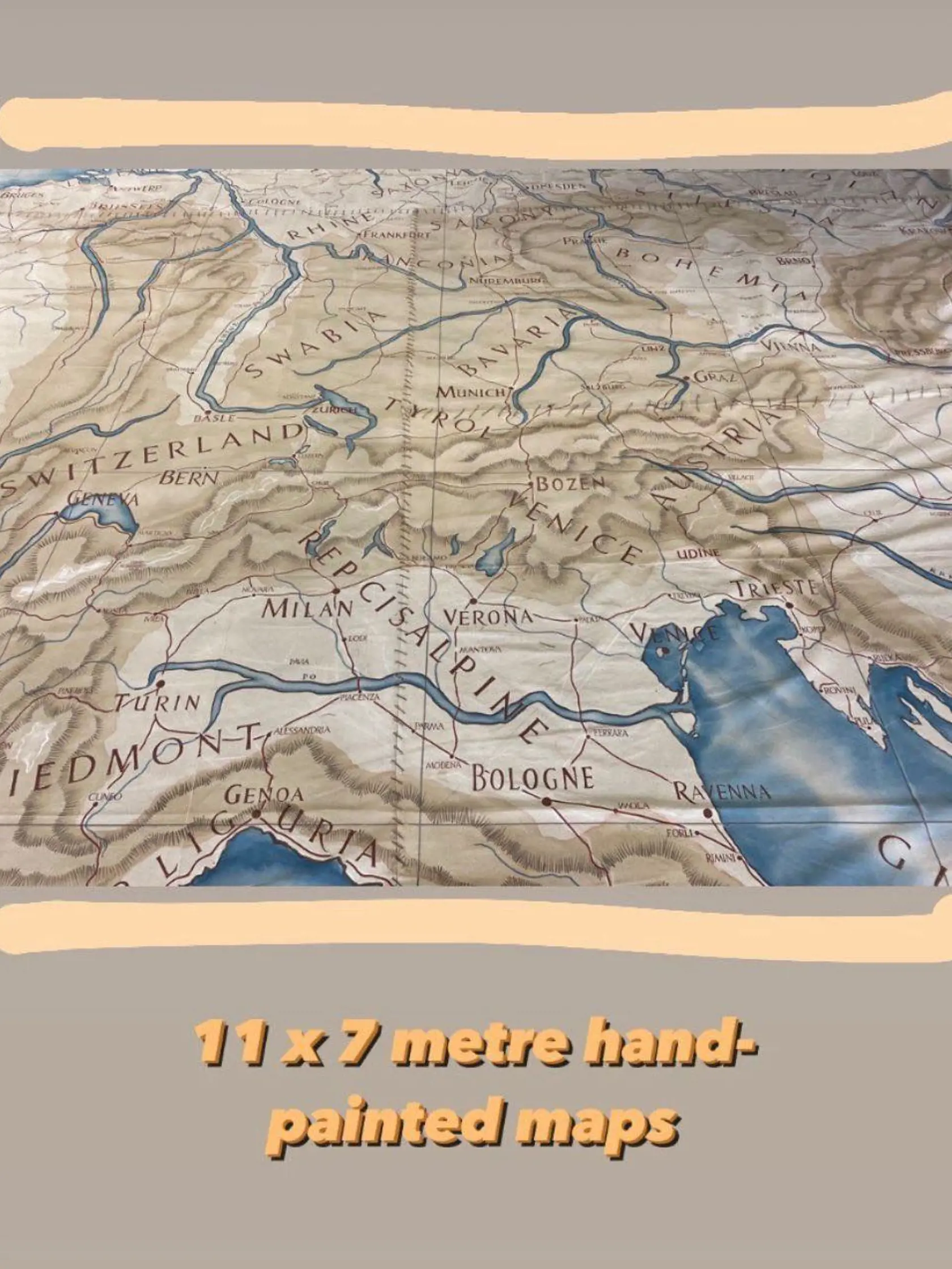 Obrovská mapa zblízka.