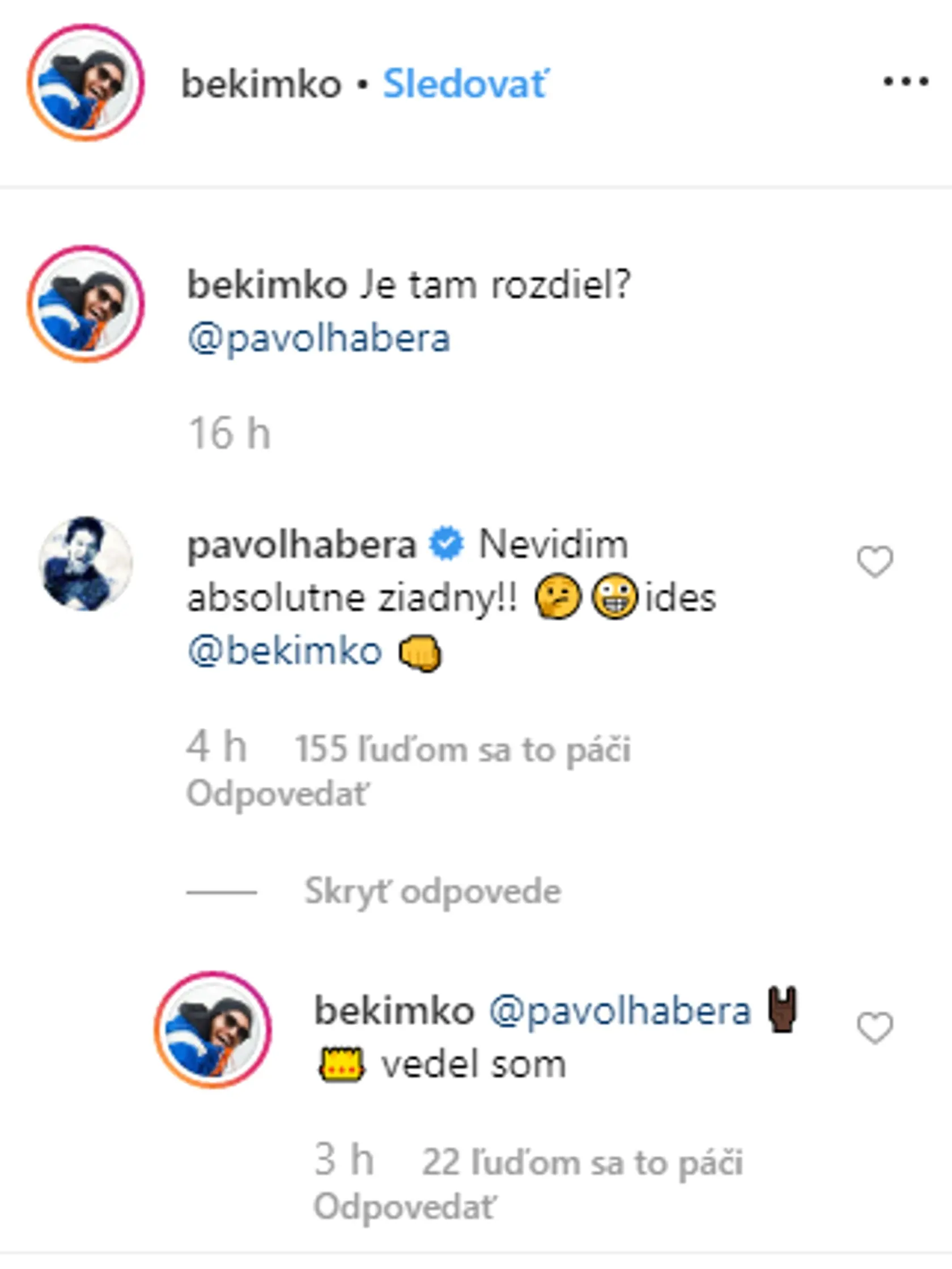Bekim sa prezliekol za Haberu, reakcia Paliho stojí za to.