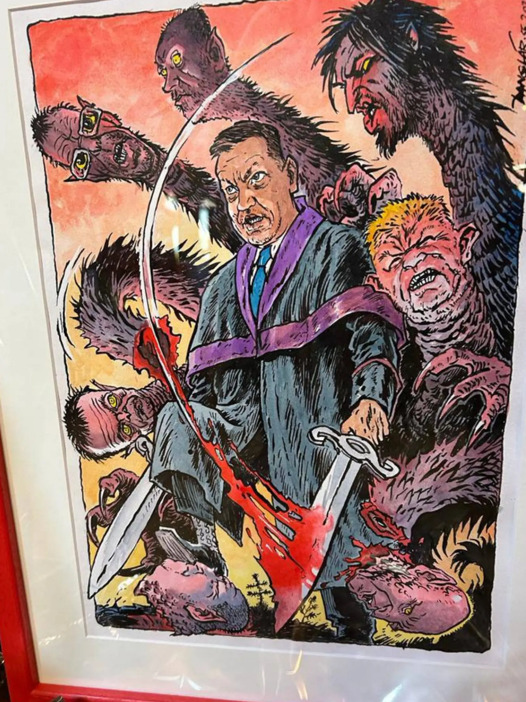 Dielo od známeho karikaturistu mali Danielovi Lipšicovi darovať jeho podriadení.