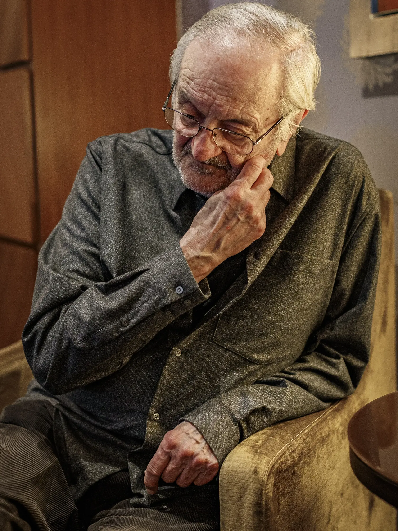 Na snímke slovenský herec Milan Lasica počas rozhovoru pri príležitosti svojich 80. narodenín.