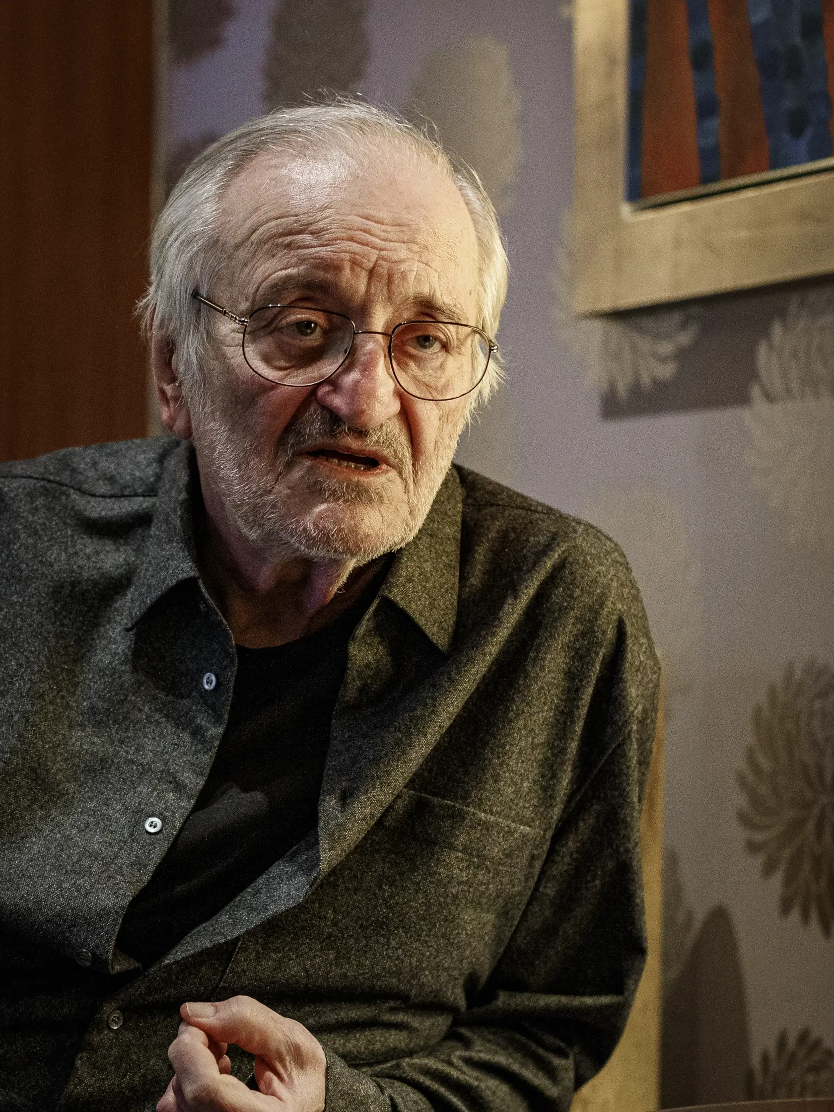 Na snímke slovenský herec Milan Lasica počas rozhovoru pri príležitosti svojich 80. narodenín.