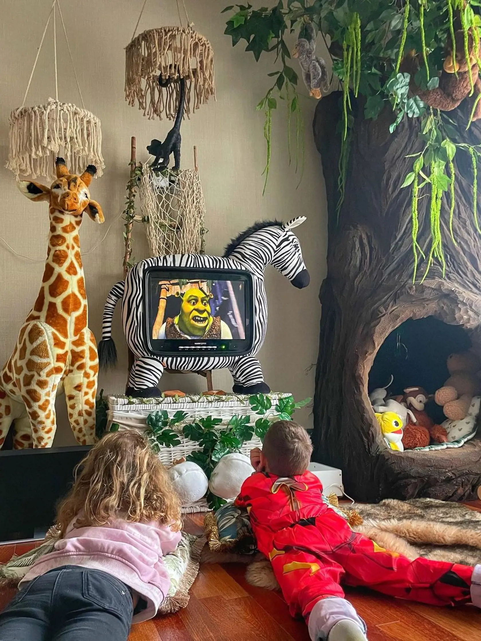 V detskej izbe malého Sanela je po novom aj televízor á la zebra.