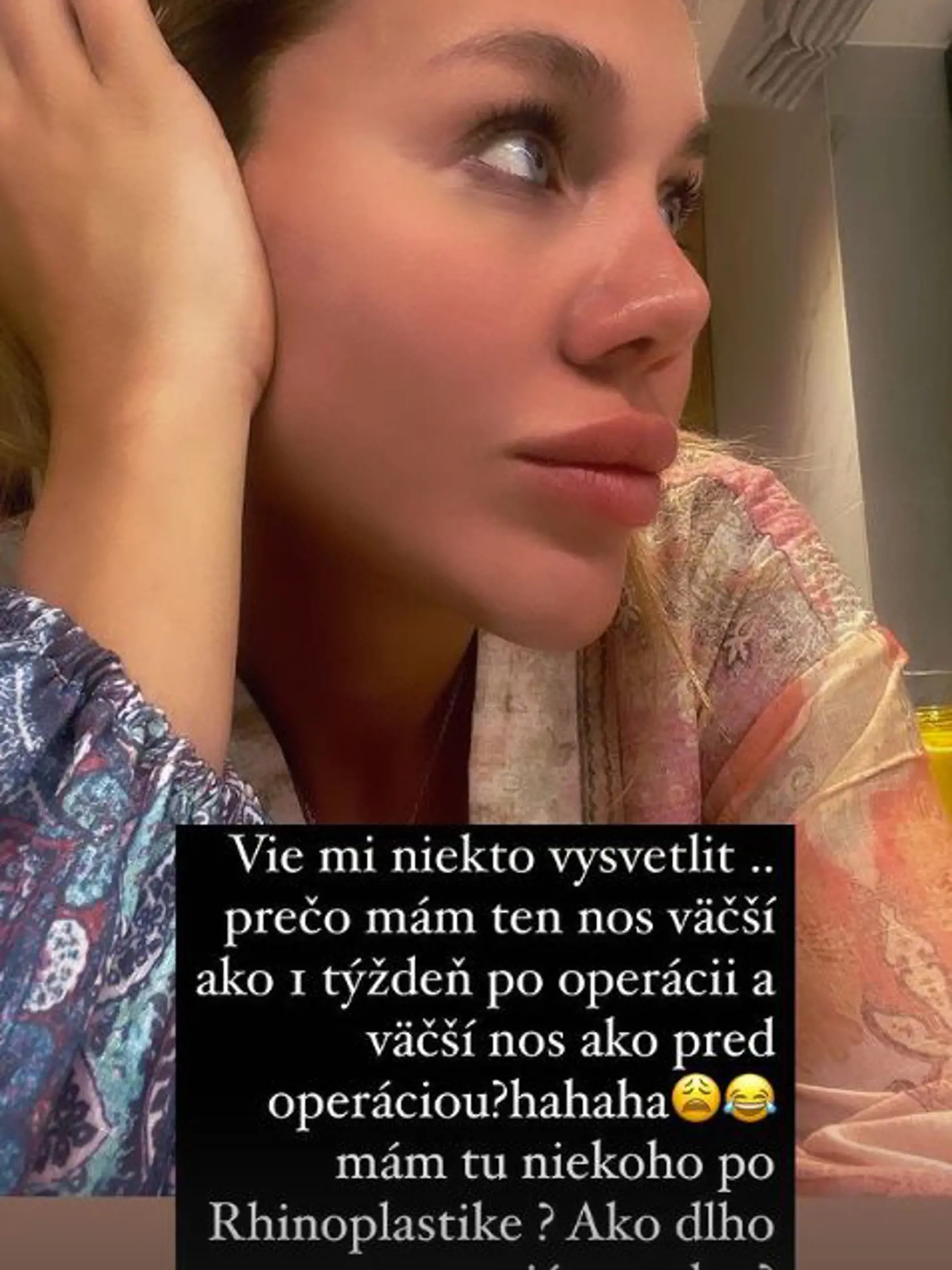 Máj 2024: Kollárova kráska Laura Vizváryová je nespokojná s výsledkom operácie jej nosa.