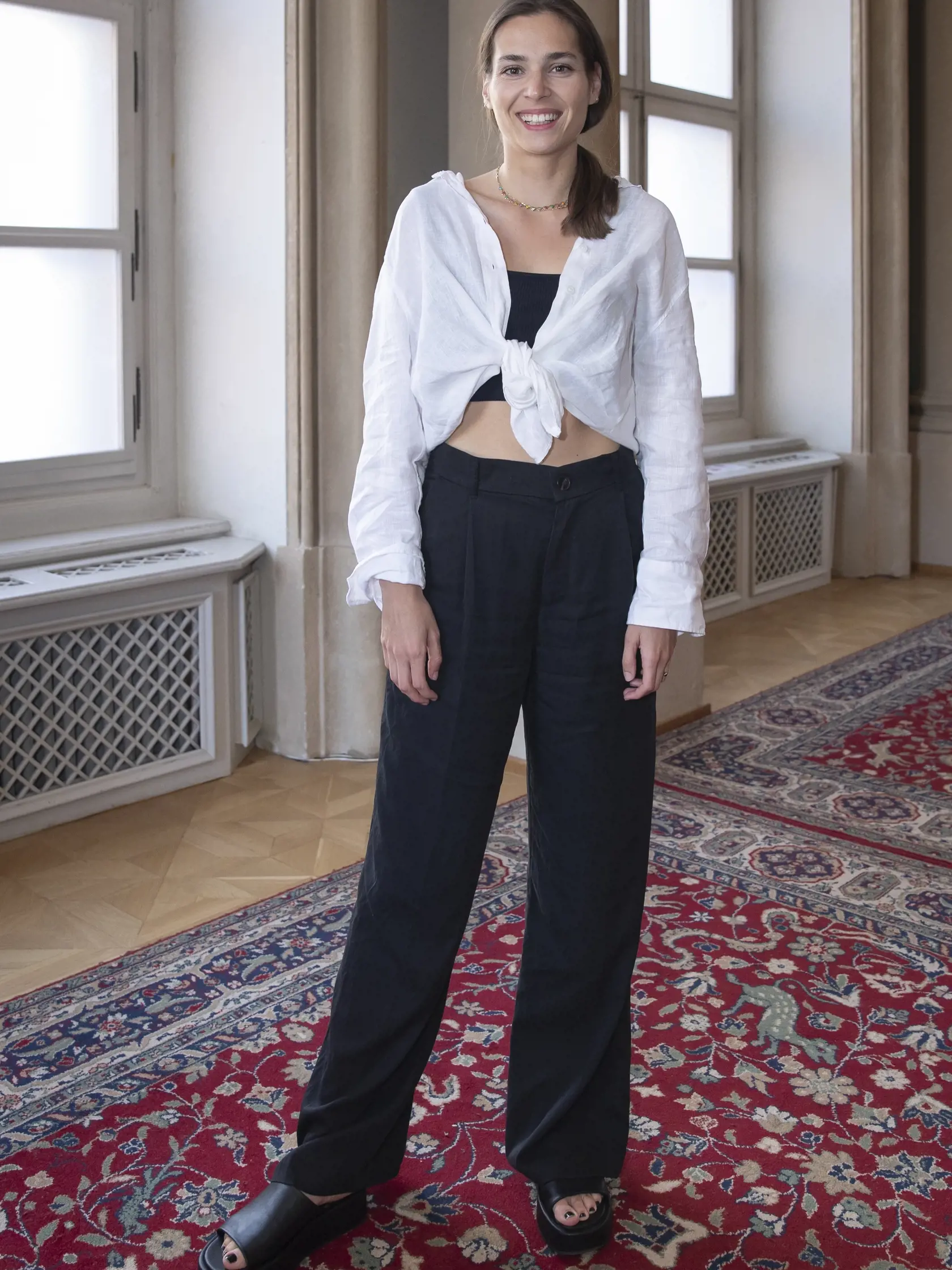 Predstavenie slovenských finalistov modelingovej súťaže Elite Model Look v priestoroch Primaciálneho paláca v Bratislave.
Na snímke je sestra topmodelky Michaely Hlaváčkovej, tv moderátorka Lucia Hlaváčková.