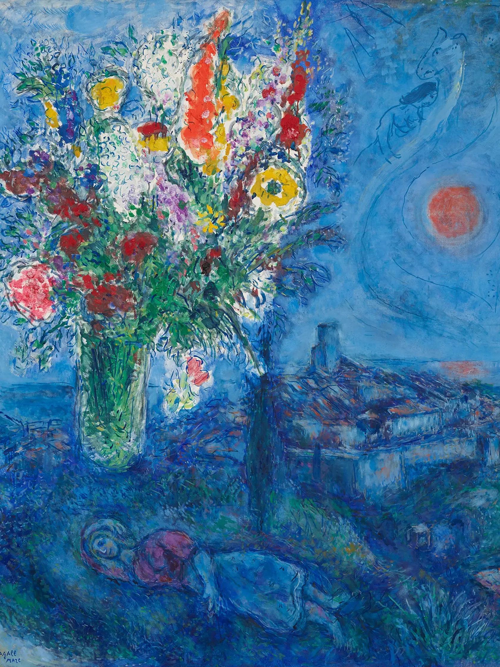 Marc Chagall, Spiaca s kvetmi,1972