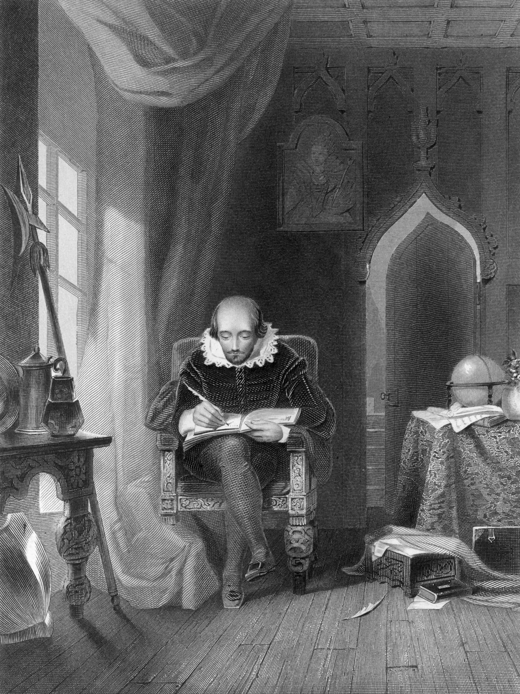 Anglický spisovateľ a dramatik William Shakespeare.
