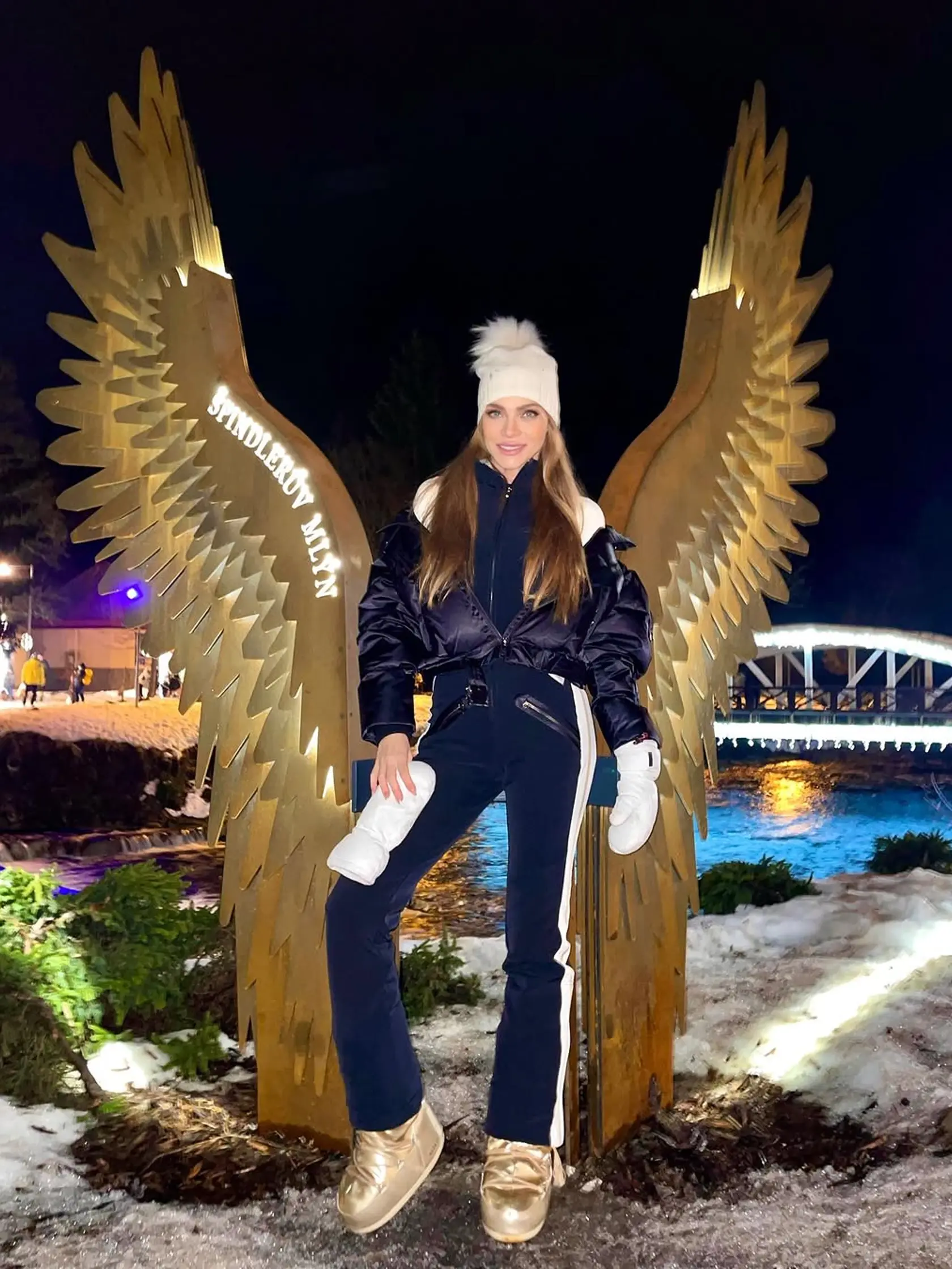 Verešová na lyžovačke.