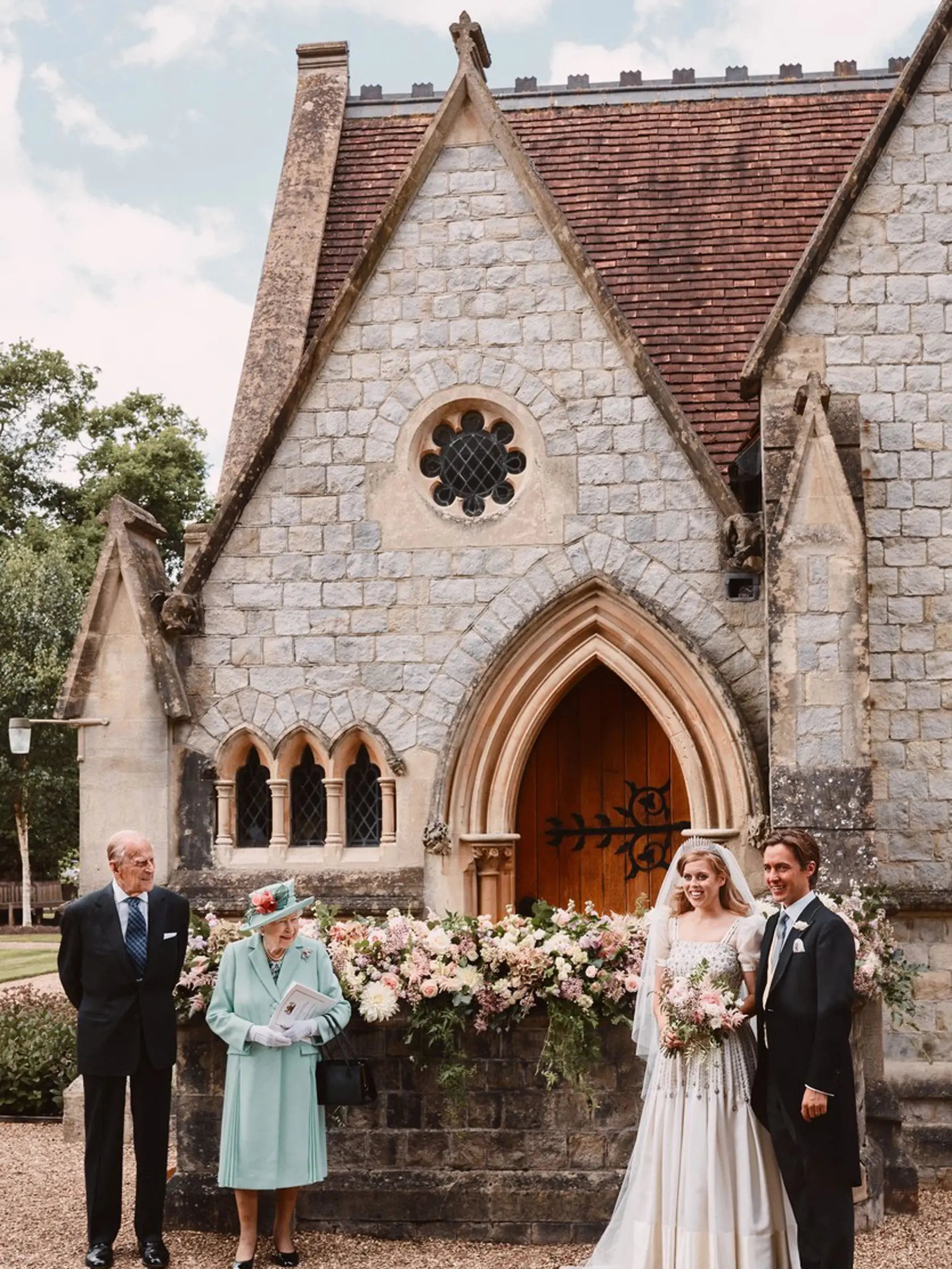 The wedding of Princess Beatrice and Edoardo Mapelli Mozzi, The Royal Chapel of All Saints at Royal Lodge, Windsor, UK - 18 Jul 2020