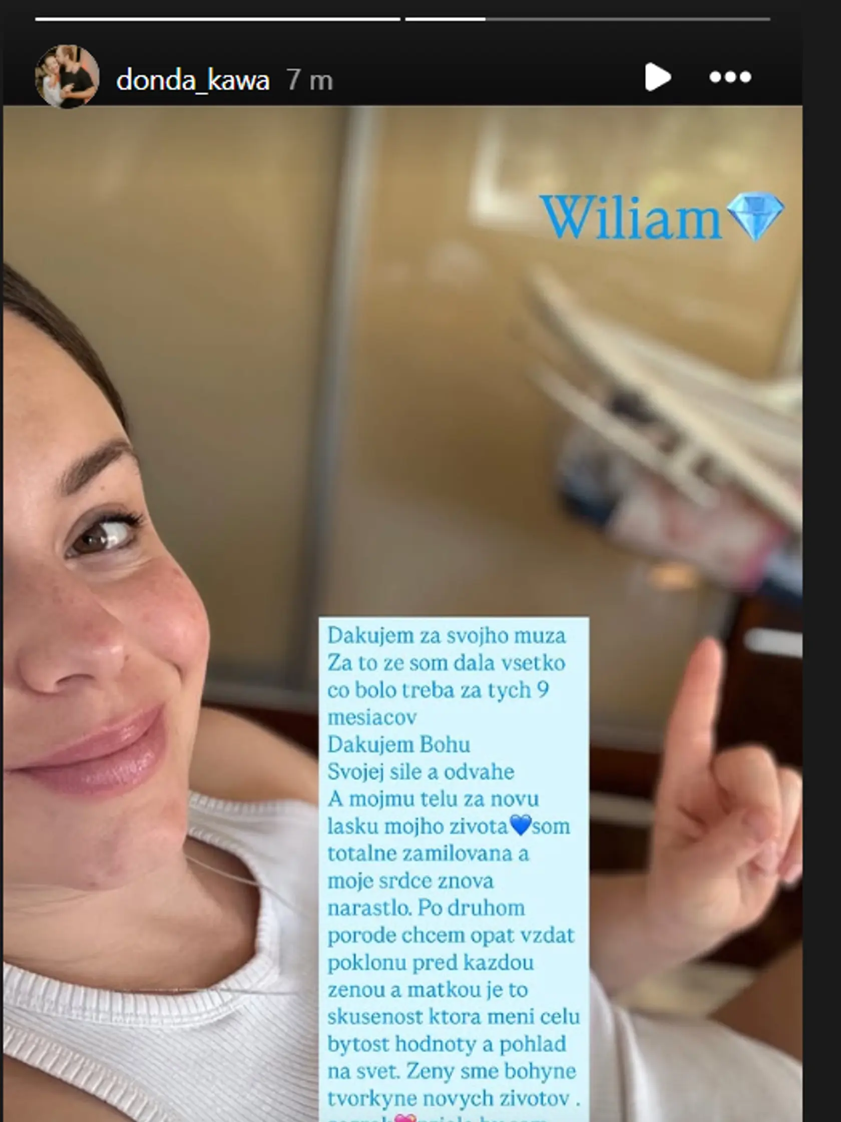 Dominika Kavaschová porodila svoje druhé dieťatko! Na svet privítala chlapčeka Wiliama.