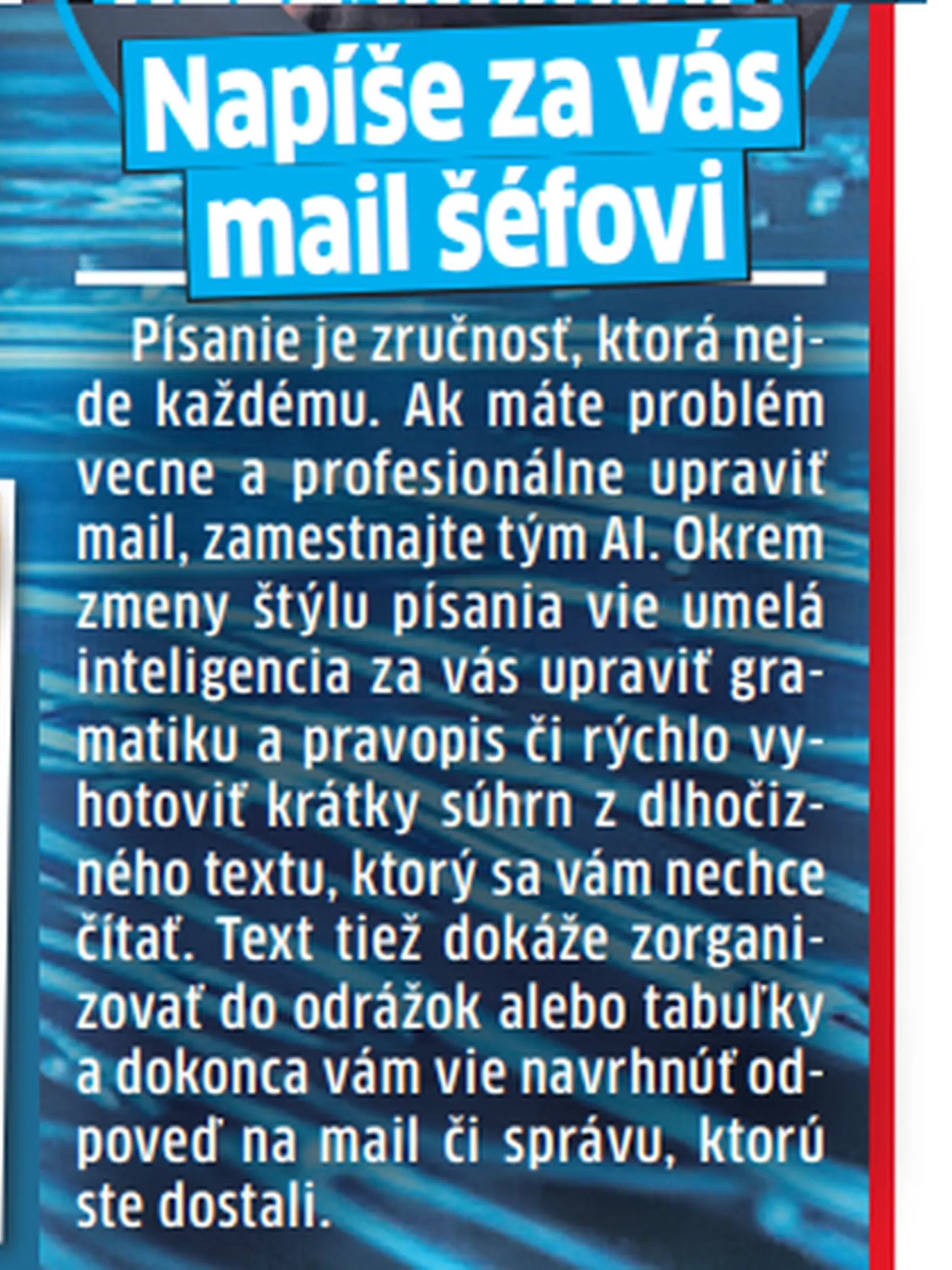 Napíše za vás pracovný mail 