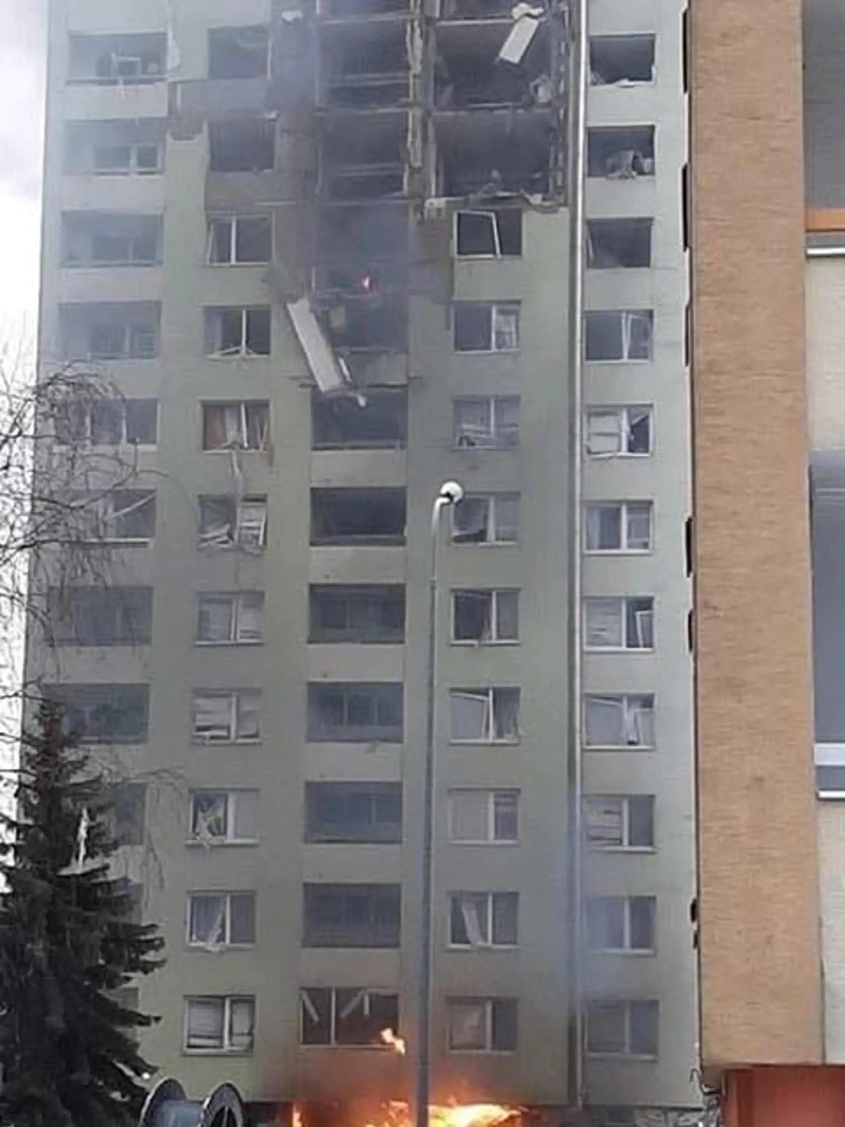 Požiar bytovky v Prešove.