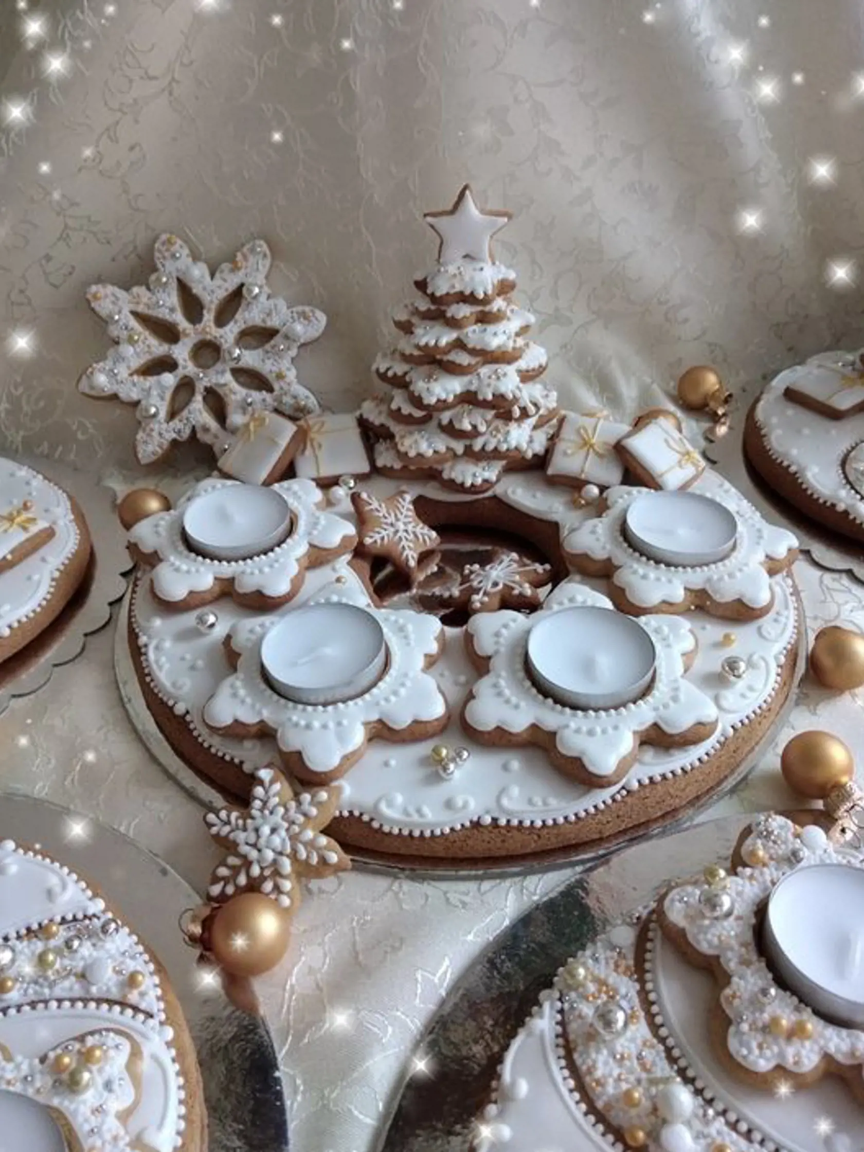 Medovníkový adventný veniec