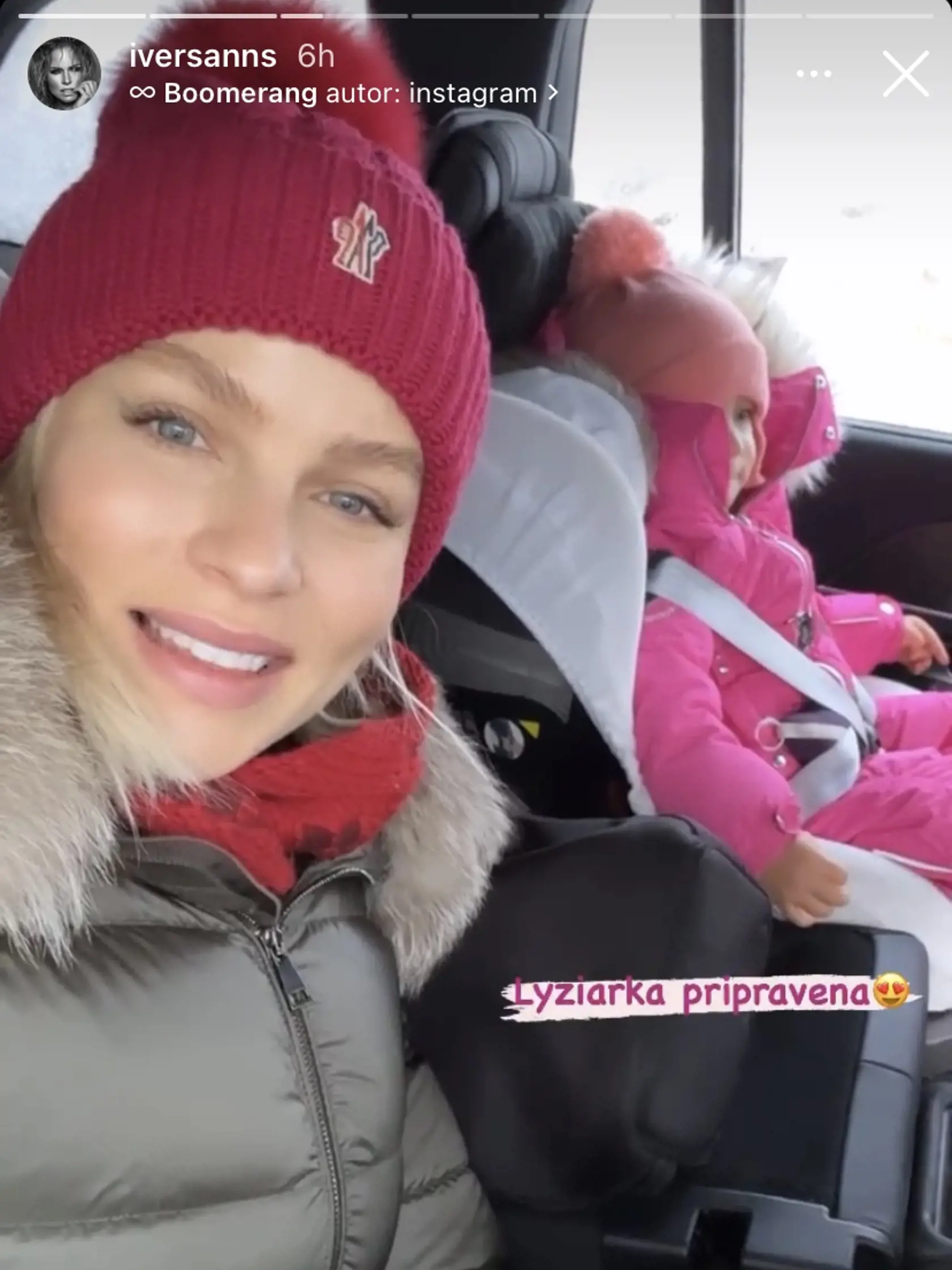 Zábermi malej Belly na lyžiach sa pochválila hrdá mama Ivana.