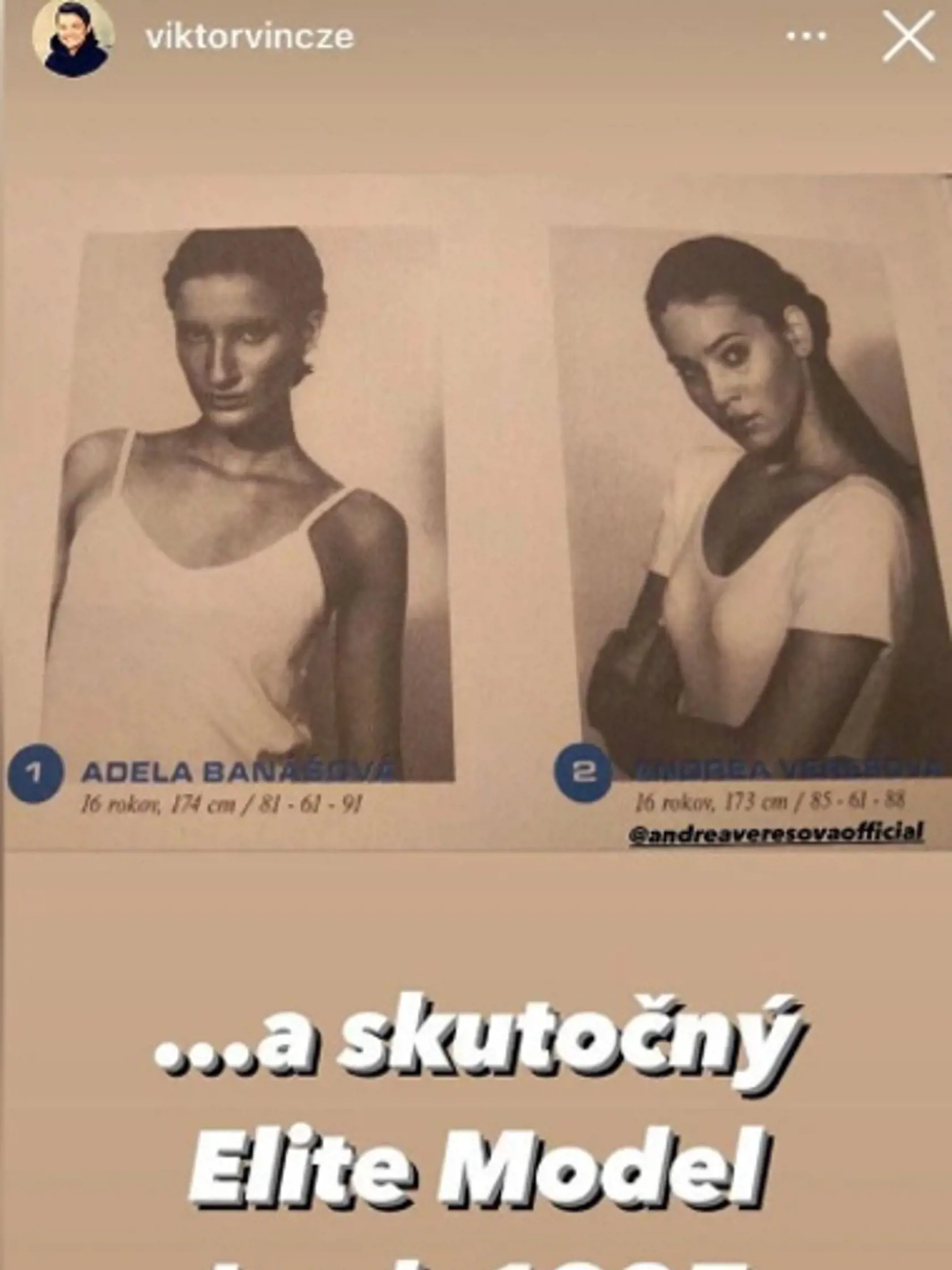 Adela a Andrea na finále súťaži Elite Modele Look 1997
