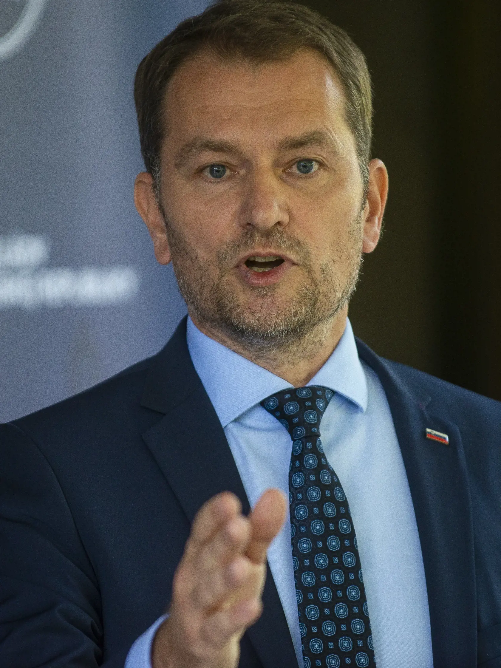 Na snímke predseda vlády SR Igor Matovič počas tlačovej konferencie ohľadne svojej diplomovej práce 22. júla 2020 v Bratislave. FOTO TASR - Jakub Kotian
