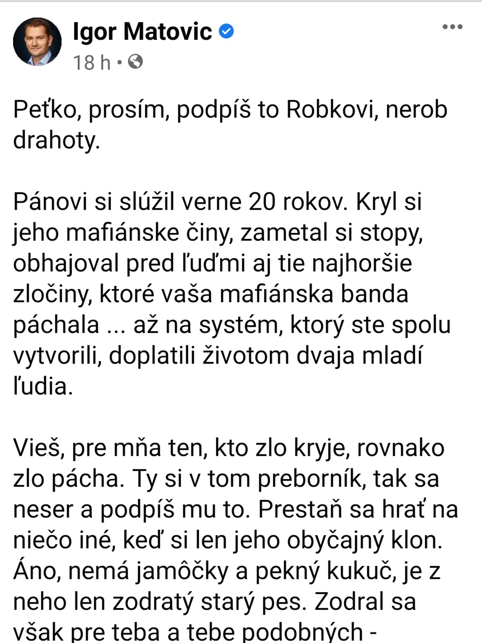 Premiér Igor Matovič často poburuje svojimi statusmi na Facebooku.
