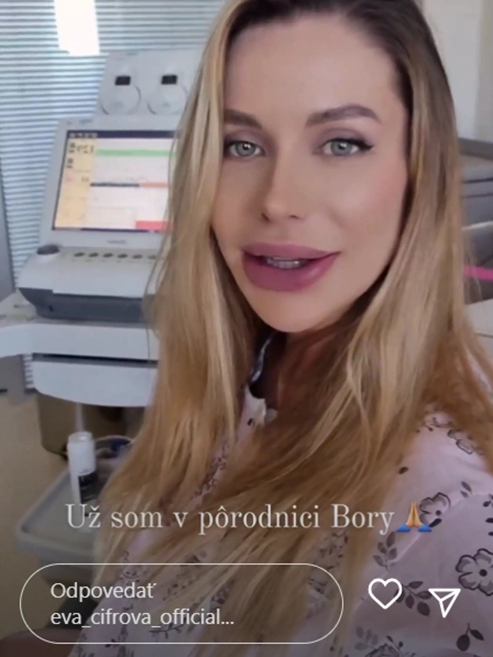 Eva Cifrová v pôrodnici.