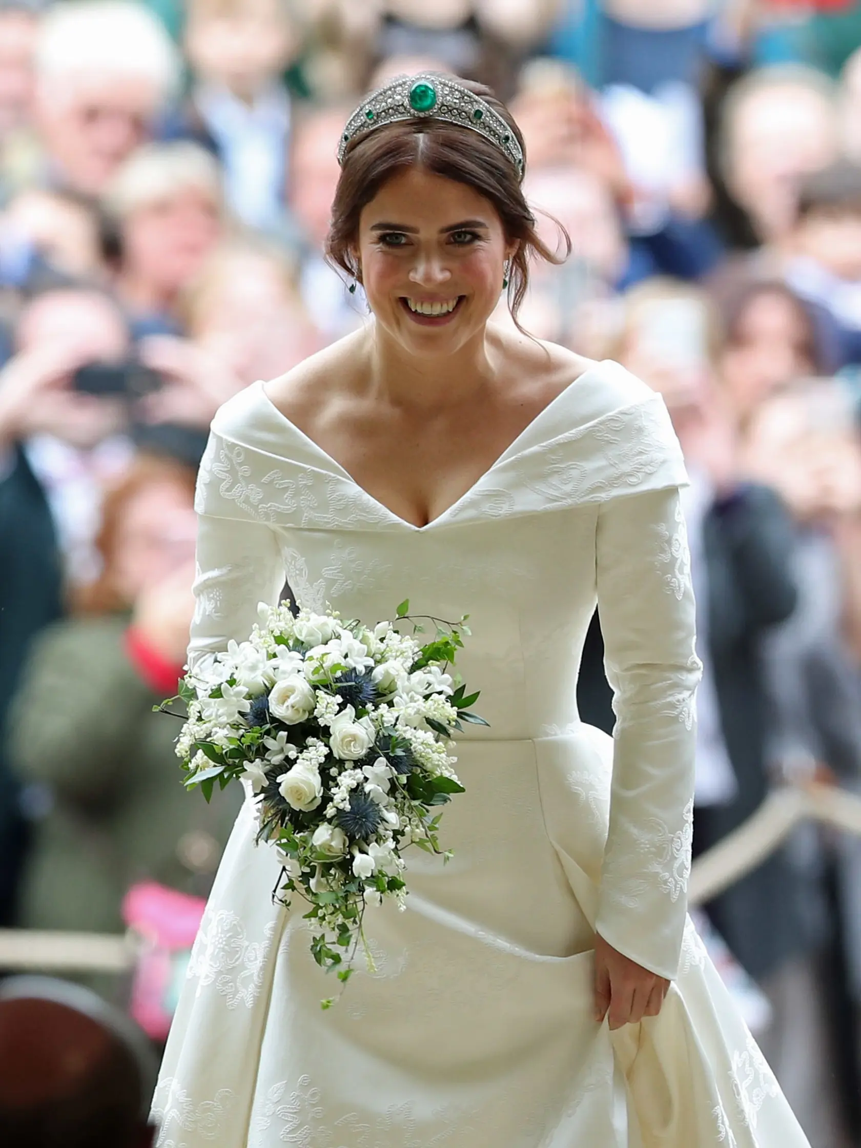 Princezná Eugenie počas svadobného dňa.