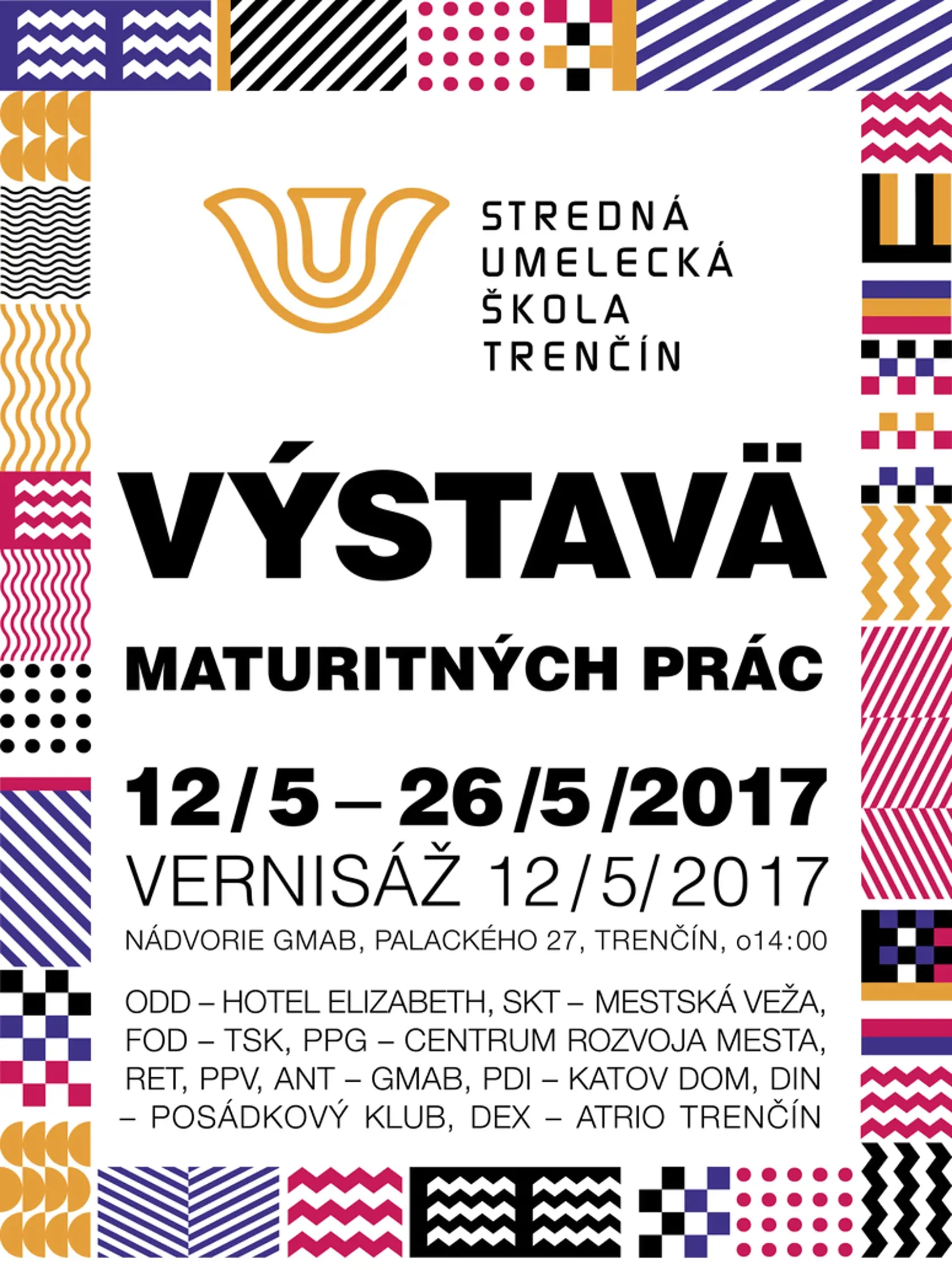 Plagát na „výstavä“ maturitných prác.