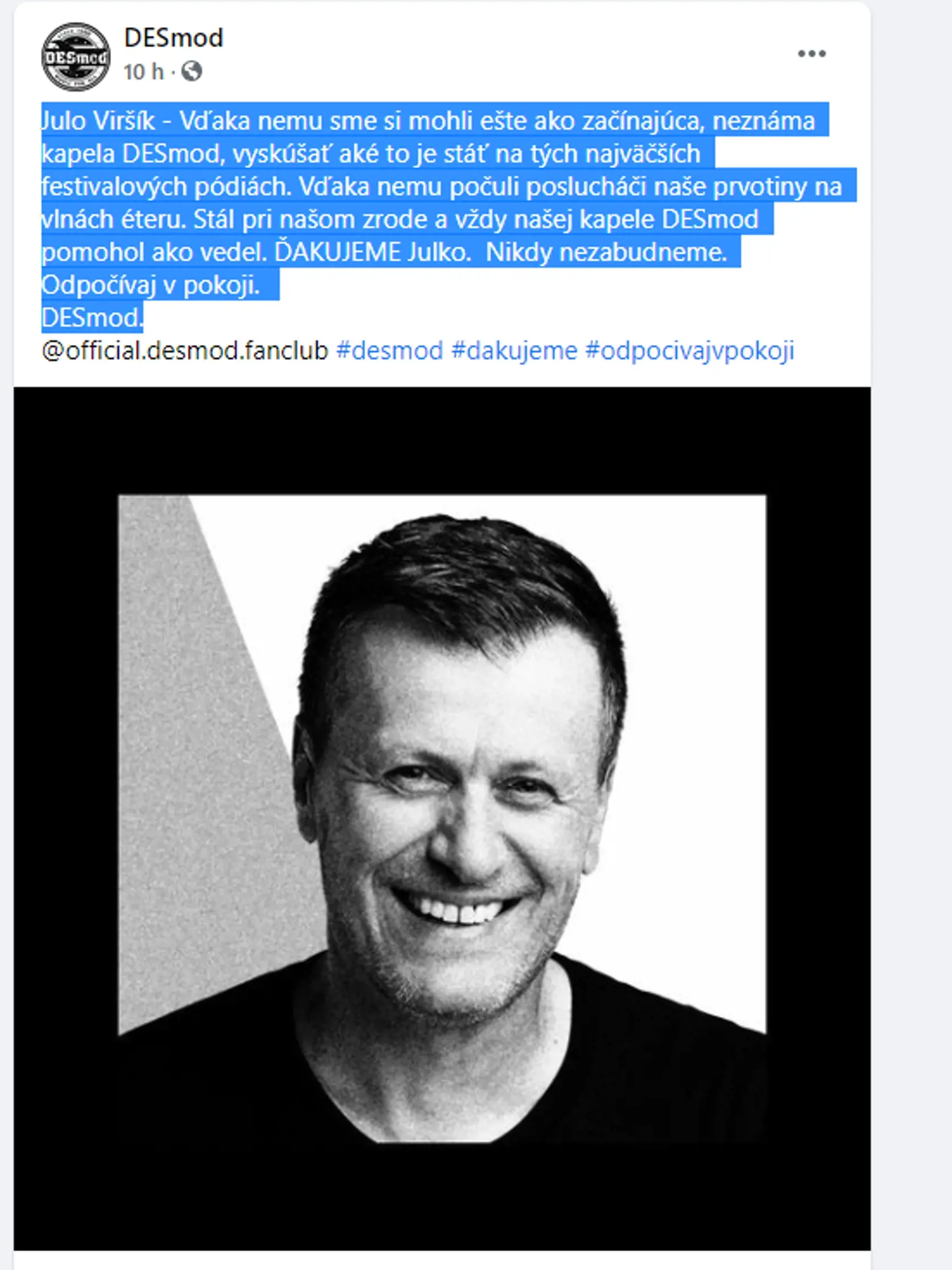 Slávni spomínajú na Jula Viršíka