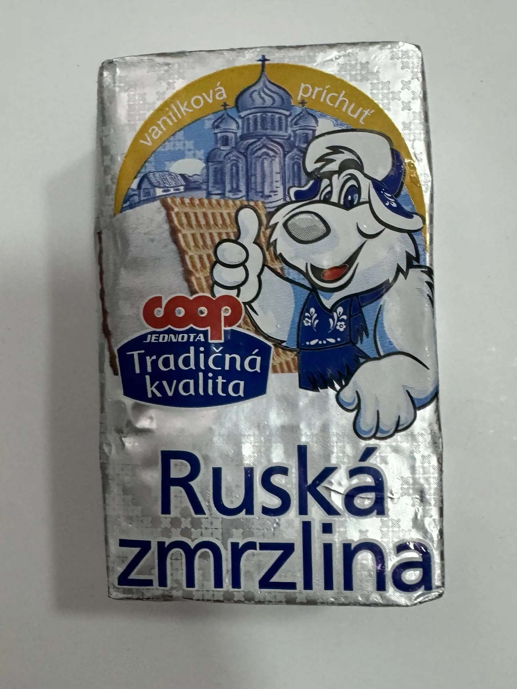 15. COOP Ruská zmrzlina 0,79 € = Zmes vody, cukru, masla, mlieka, srvátky, pšenice, tuku, vajec a rôznych éčok. Tento nanuk by som takisto nezvolila, zdravotne nijako neprospeje.
