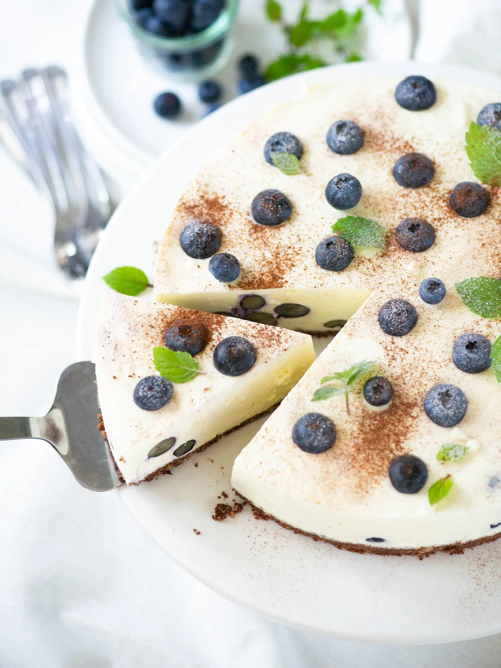 Chrumkavý čučoriedkový cheesecake