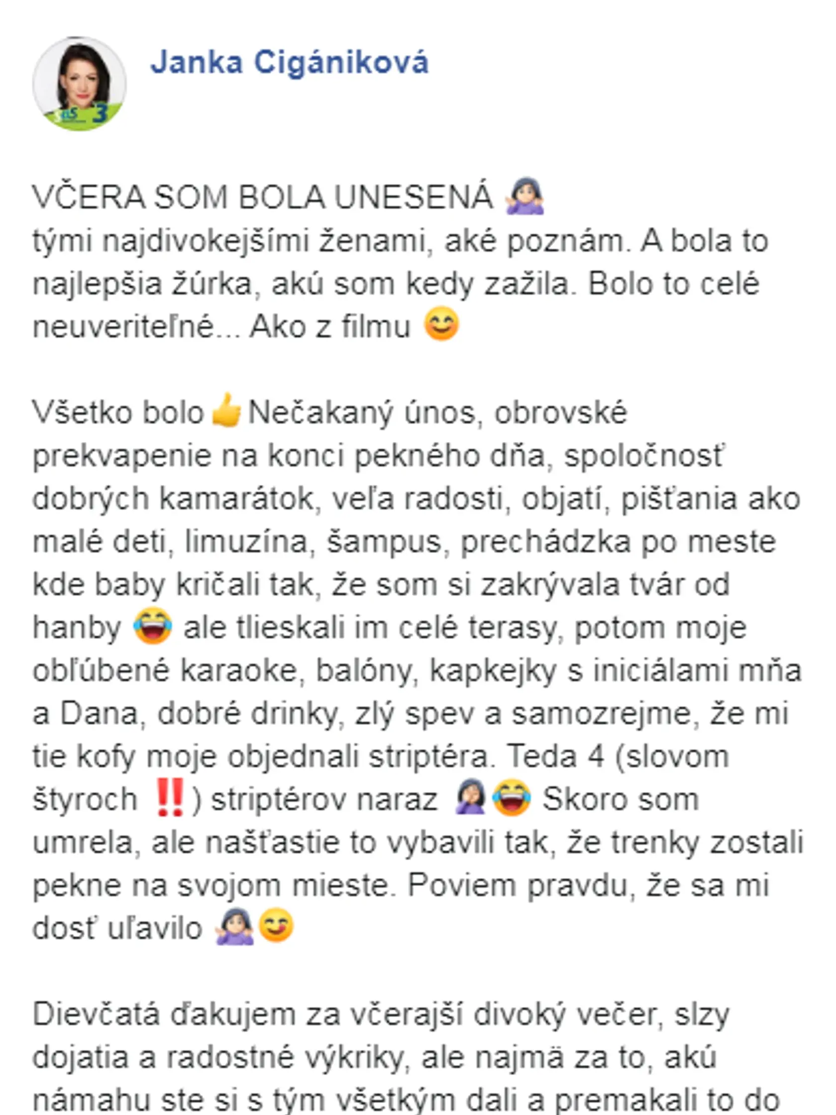 Status dojatej poslankyne.