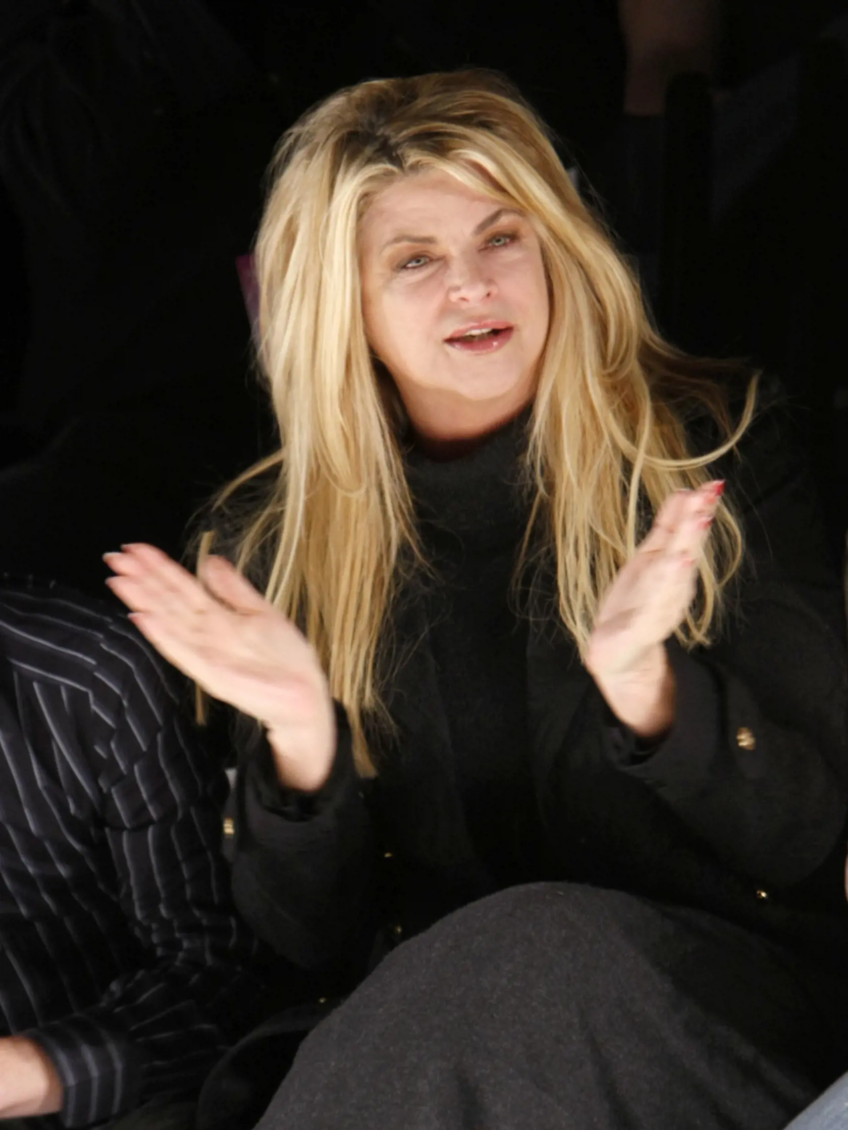 CULVER CITY, CA - MARCH 09:  Actress Kirstie Alley in the front row at the Whitley Kros Fall 2008 fashion show during Mercedes-Benz Fashion Week held at Smashbox Studios on March 9, 2008 in Culver City, California.  (Photo by Michael Buckner/Getty Images for IMG)