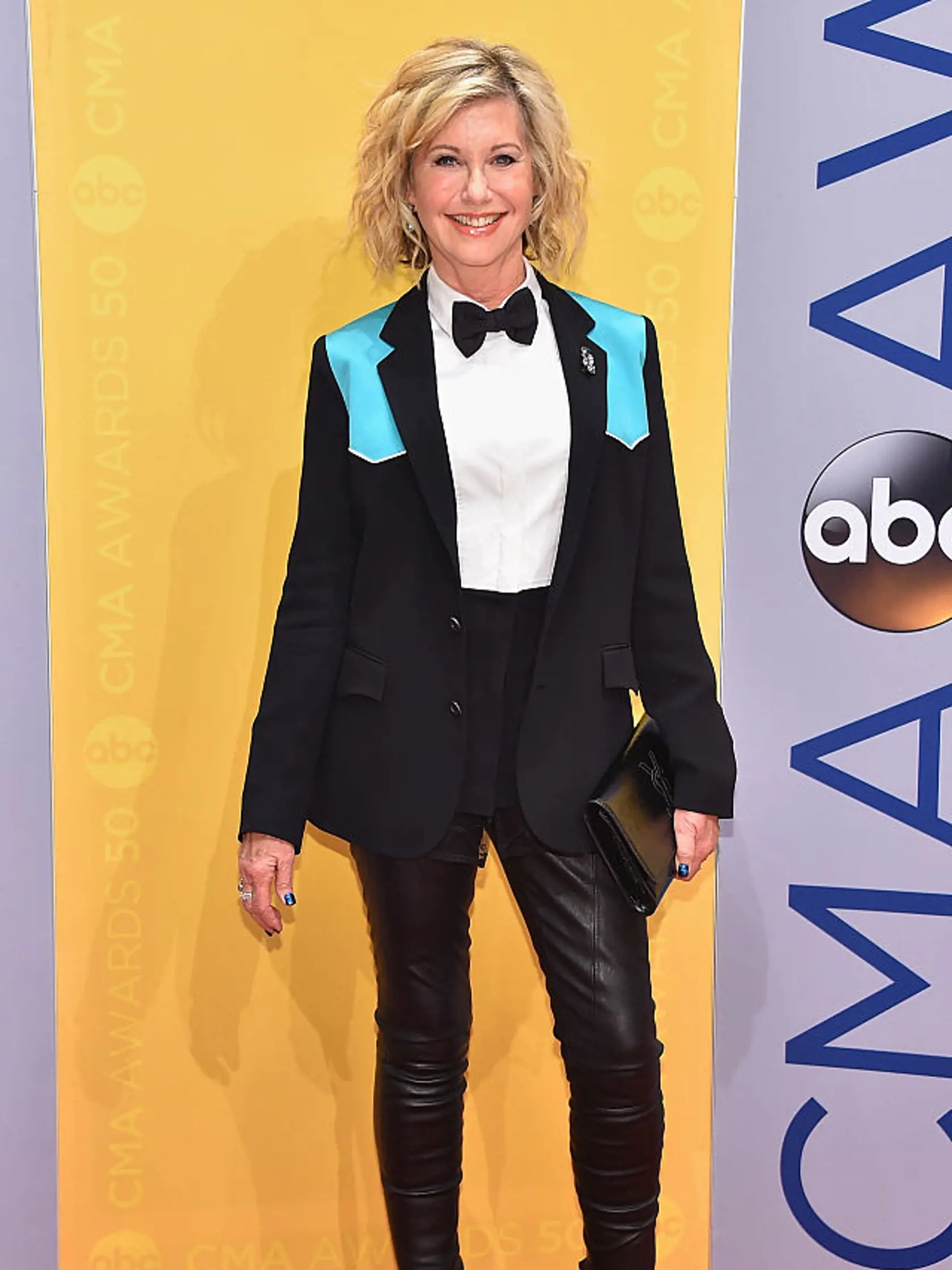 NASHVILLE, TN - NOVEMBER 02: Singer Olivia Newton-John attends the 50th annual CMA Awards at the Bridgestone Arena on November 2, 2016 in Nashville, Tennessee.  (Photo by Michael Loccisano/Getty Images)