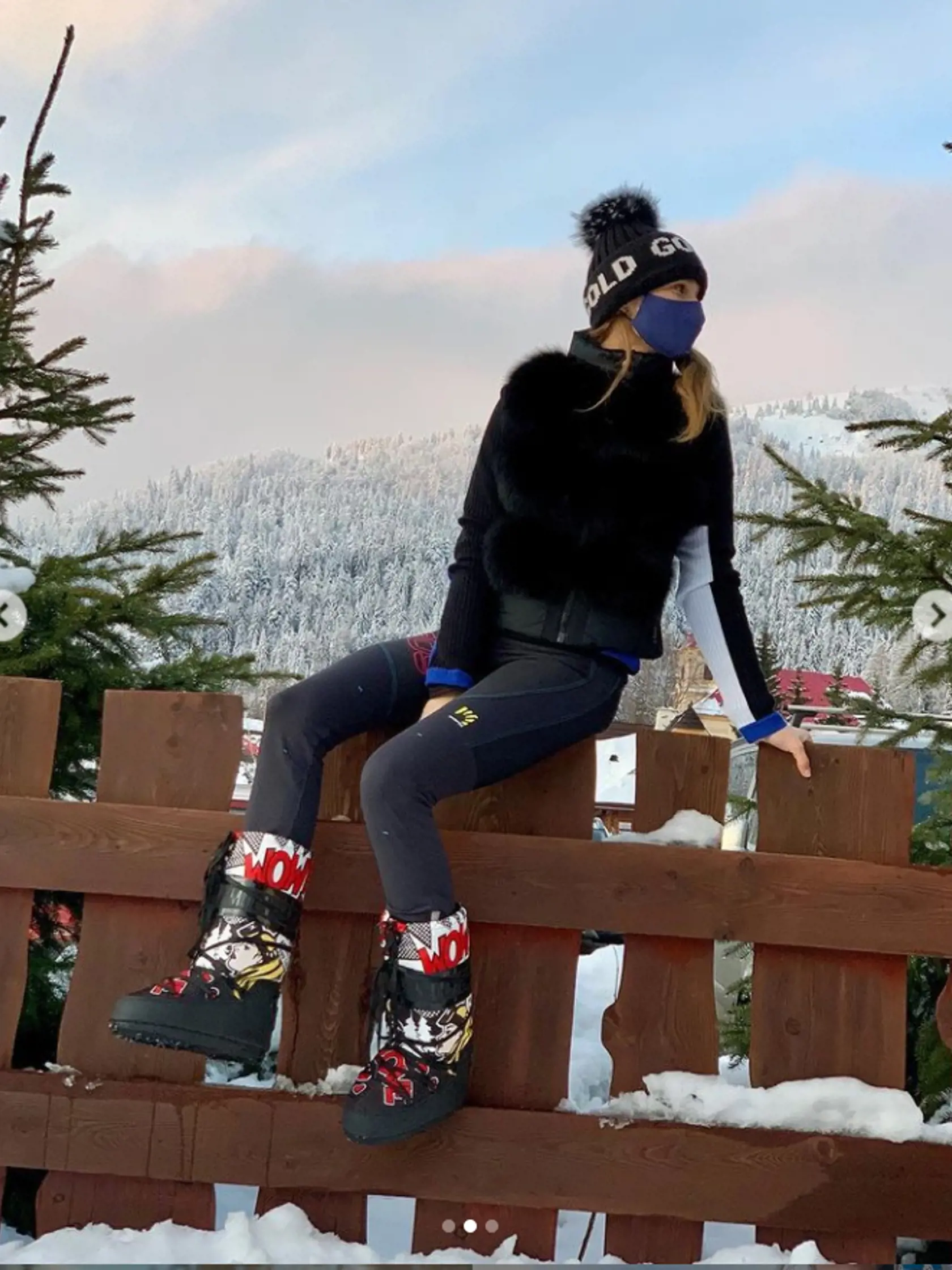 Katarína Saganová: Snehule 350 eur, vesta značky Goldbergh za 500 eur.