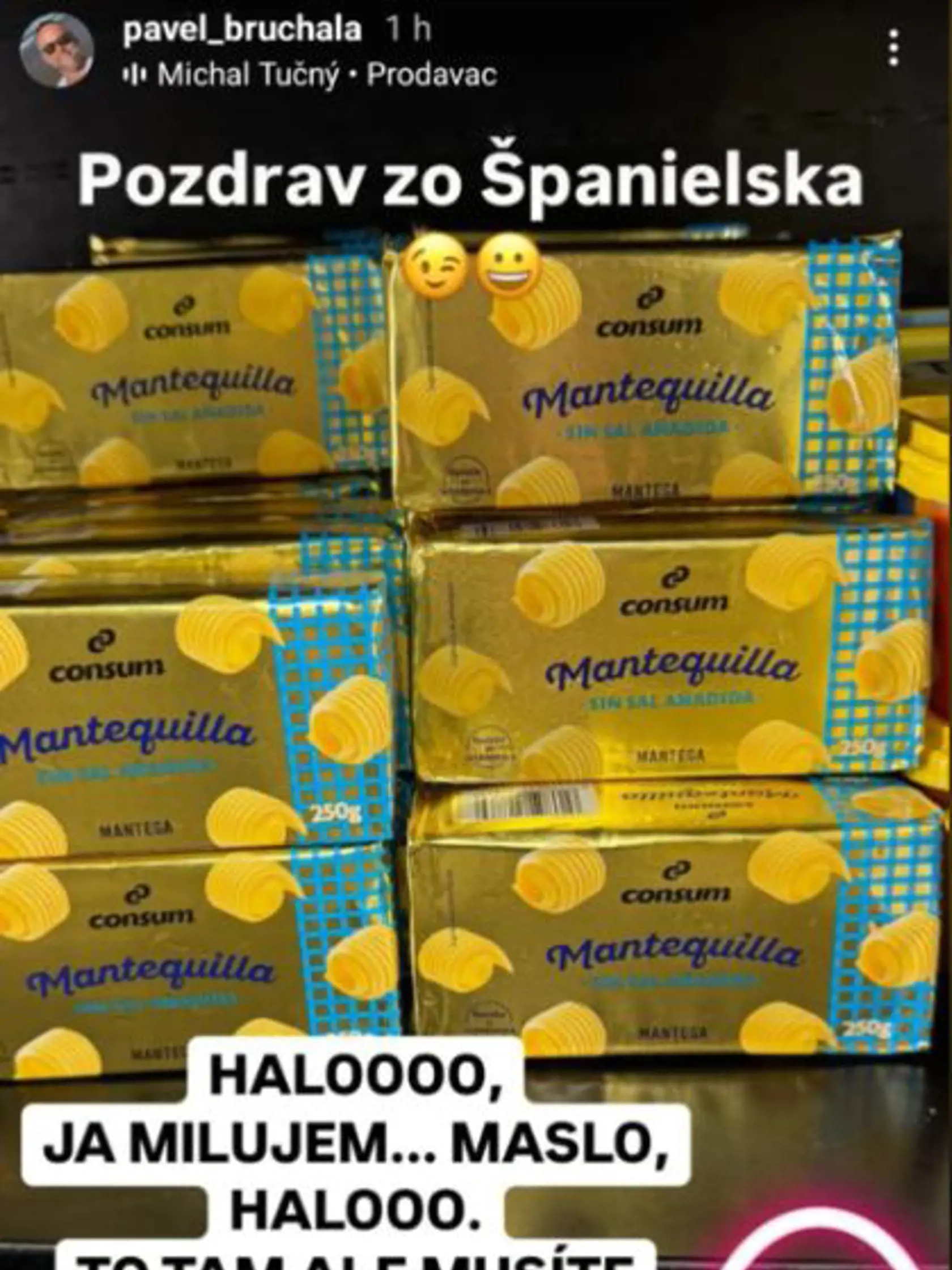 Bruchala poukázal, koľko stojí v Španielsku  250 gramové maslo. Jeho cena je 2,30 eur.