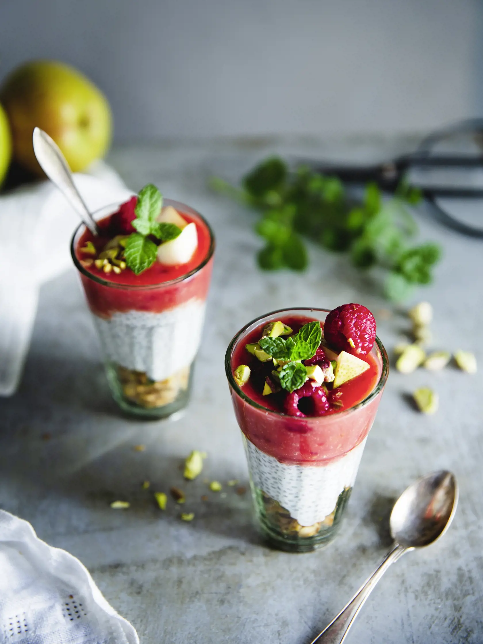 Chia puding s ovocným pyré
