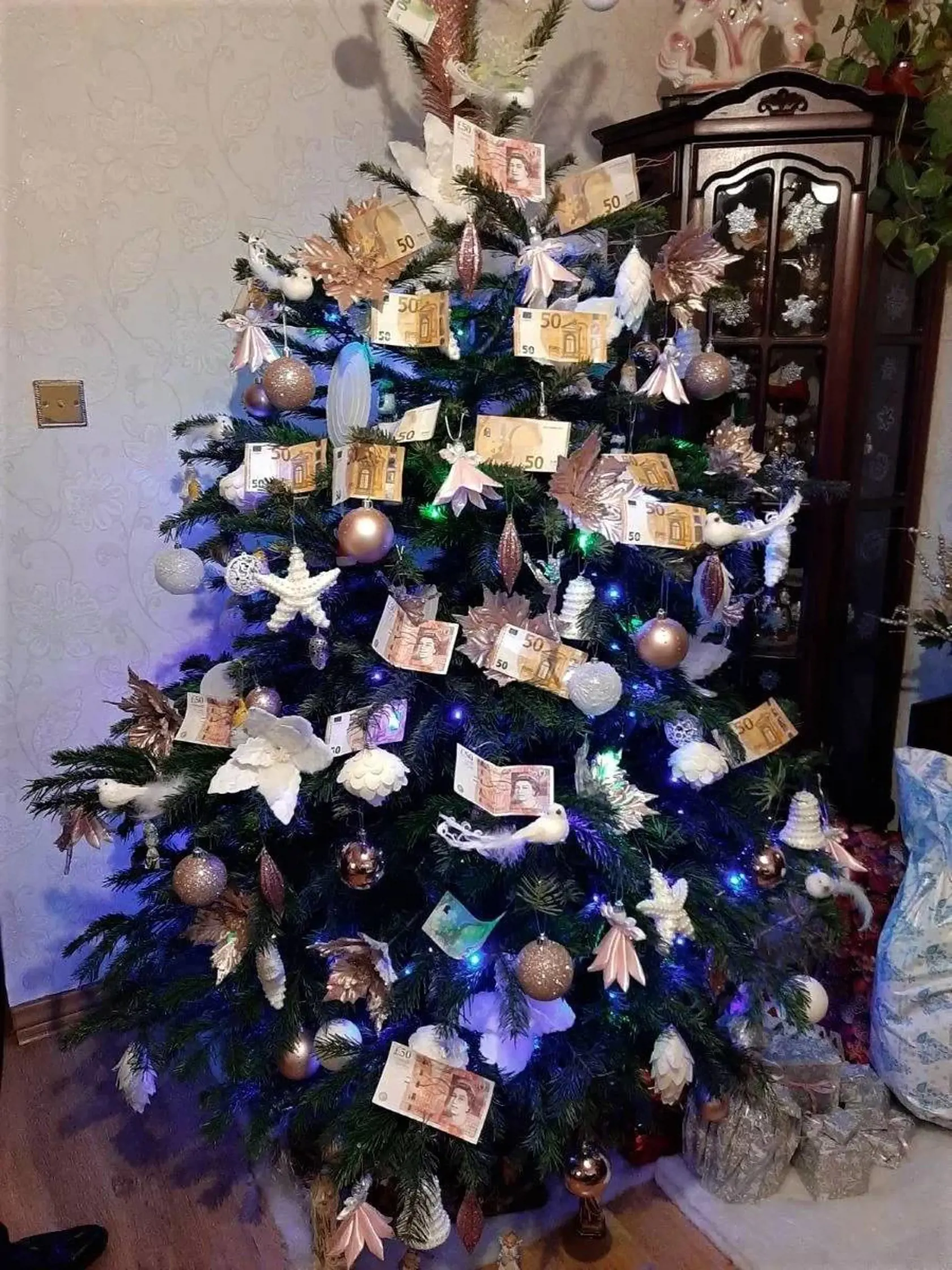 V niektorých rómskych rodinách majú ako súčasť výzdoby vianočného stromčeka eurobankovky.