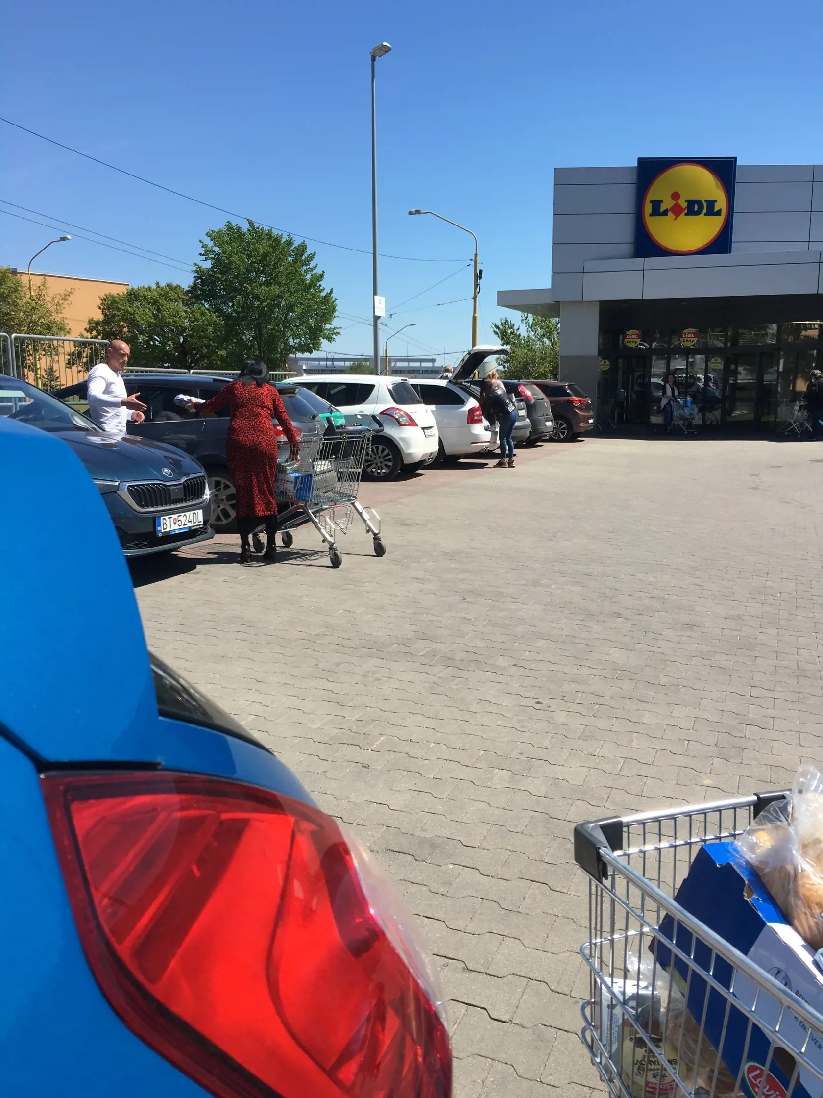 Veci z nákupného vozíka si Rezešová vykladala sama.