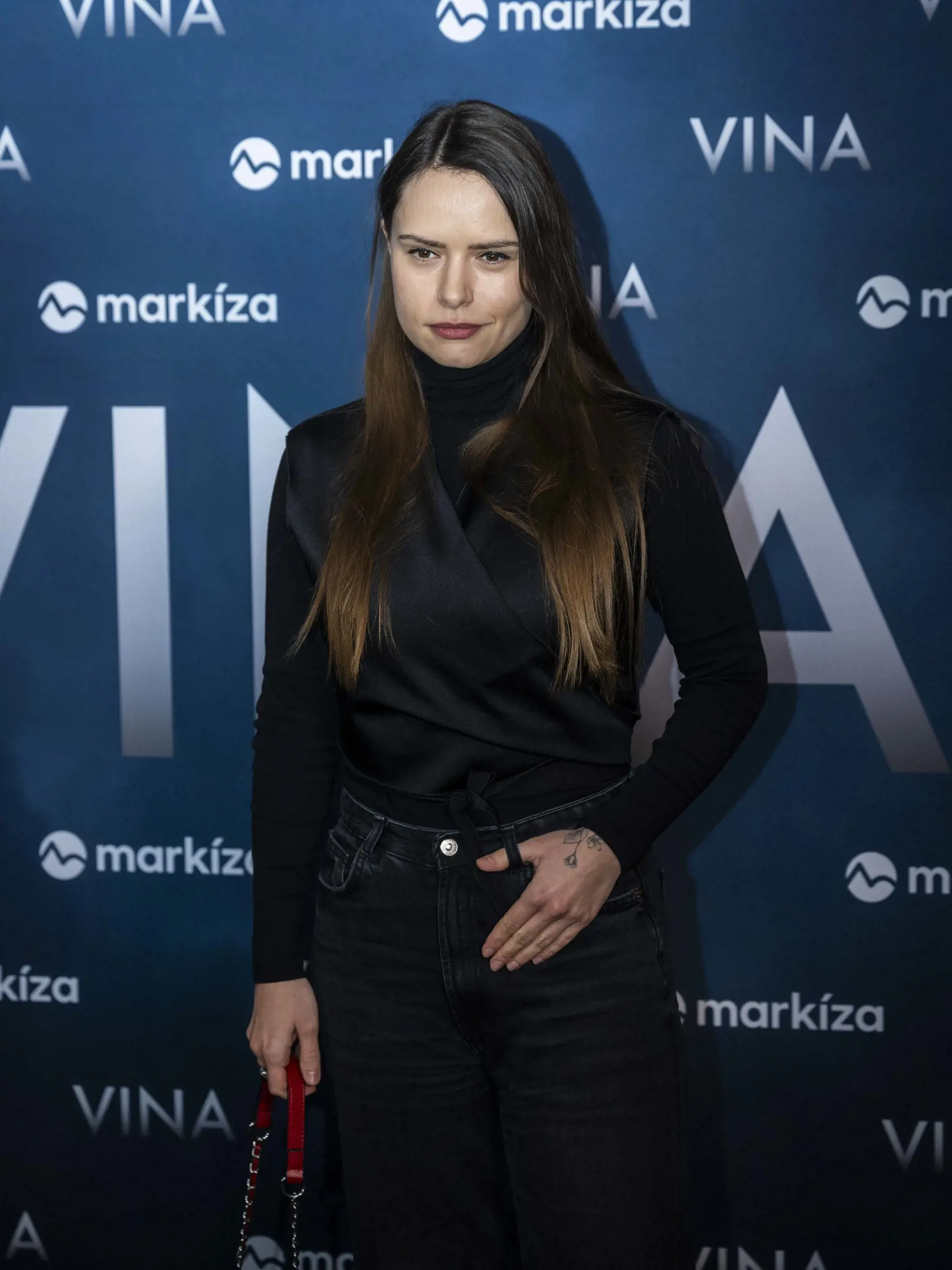 Na snímke herečka Kristína Kanátová pózuje pred novinárskou projekciou nového seriálu televízie Markíza s názvom Vina v Bratislave v stredu 12. februára 2025. FOTO TASR - Jakub Kotian